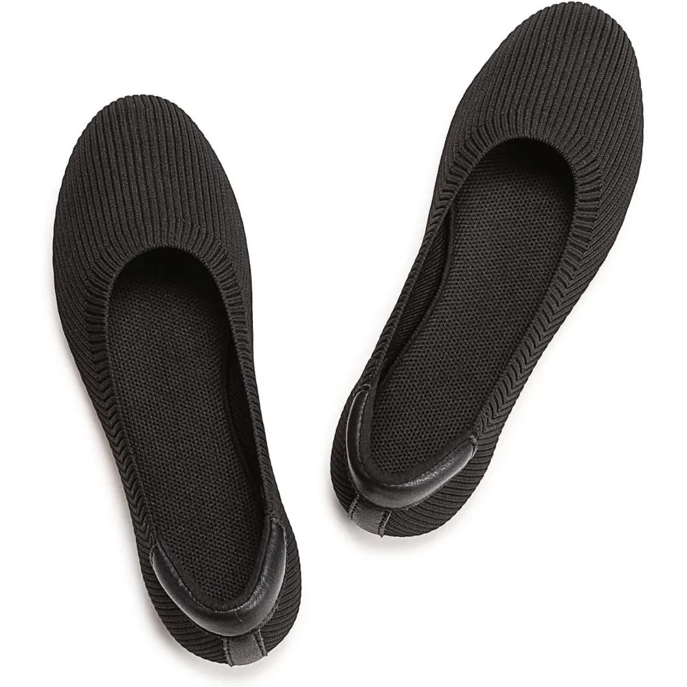 Frank Mully Women’s Soft Knit Ballet Flats Comfortable Slip-On Shoes