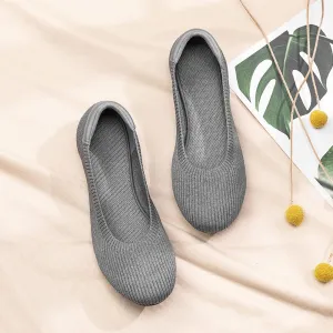 Frank Mully Women’s Soft Knit Ballet Flats Comfortable Slip-On Shoes