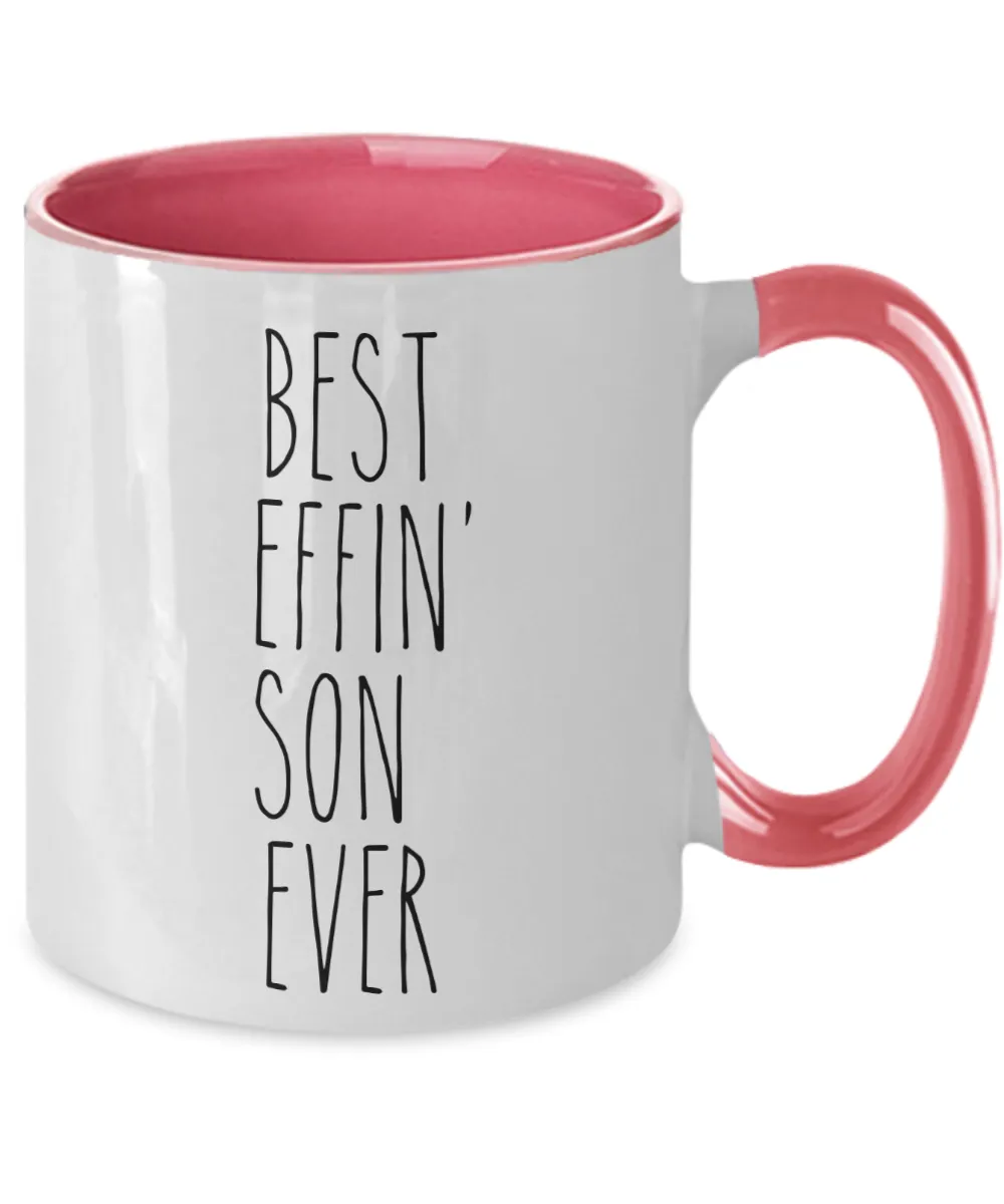 Gift For Son Best Effin' Son Ever Mug Two-Tone Coffee Cup Funny Coworker Gifts