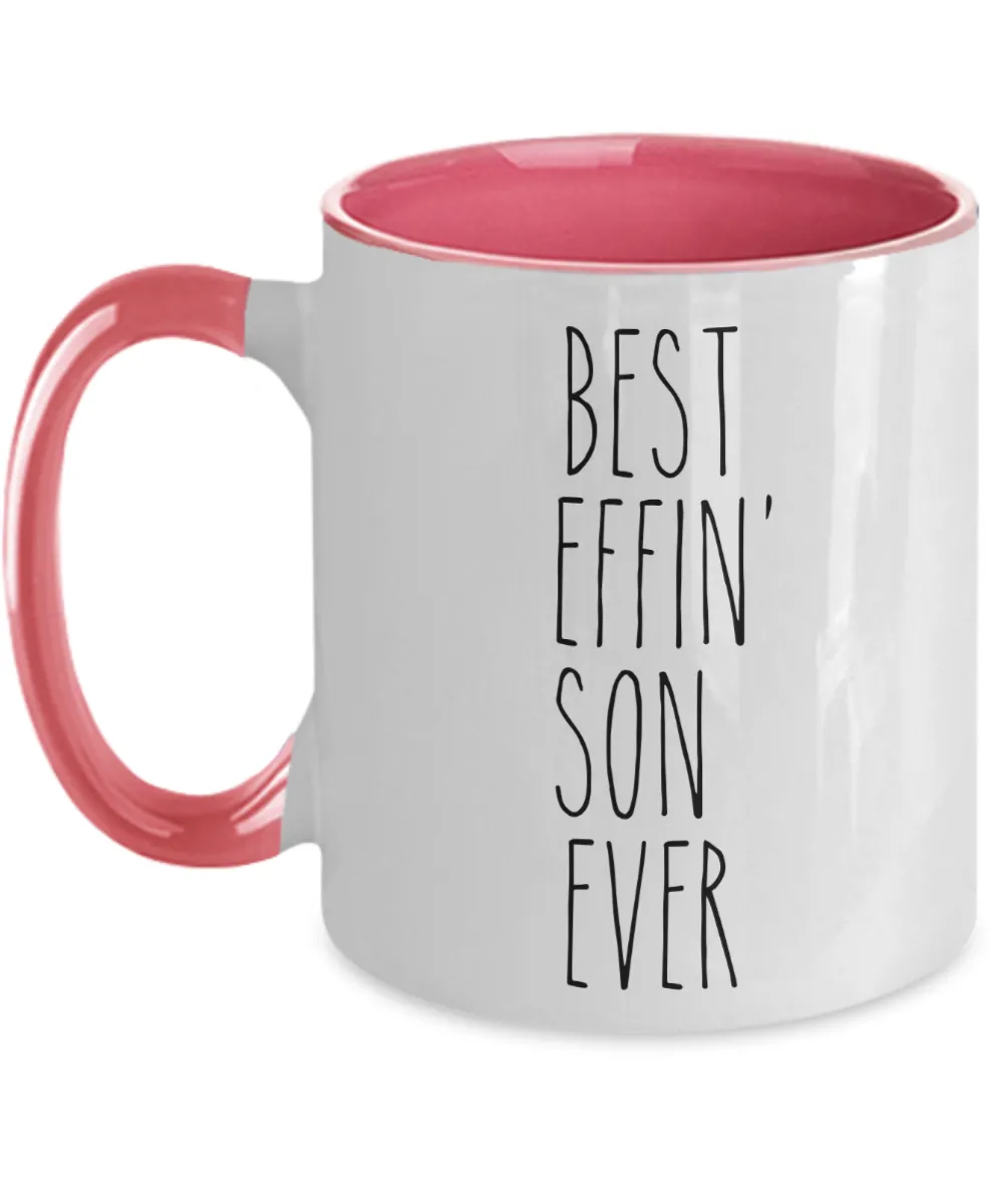 Gift For Son Best Effin' Son Ever Mug Two-Tone Coffee Cup Funny Coworker Gifts