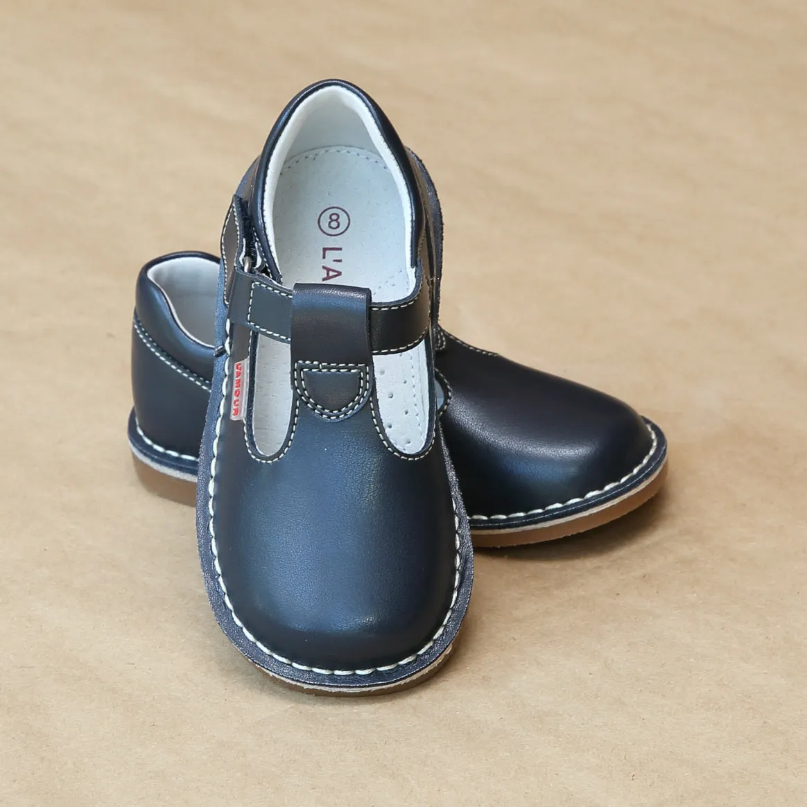 Girls Leather T-Strap Stitch Down School Mary Jane Shoe