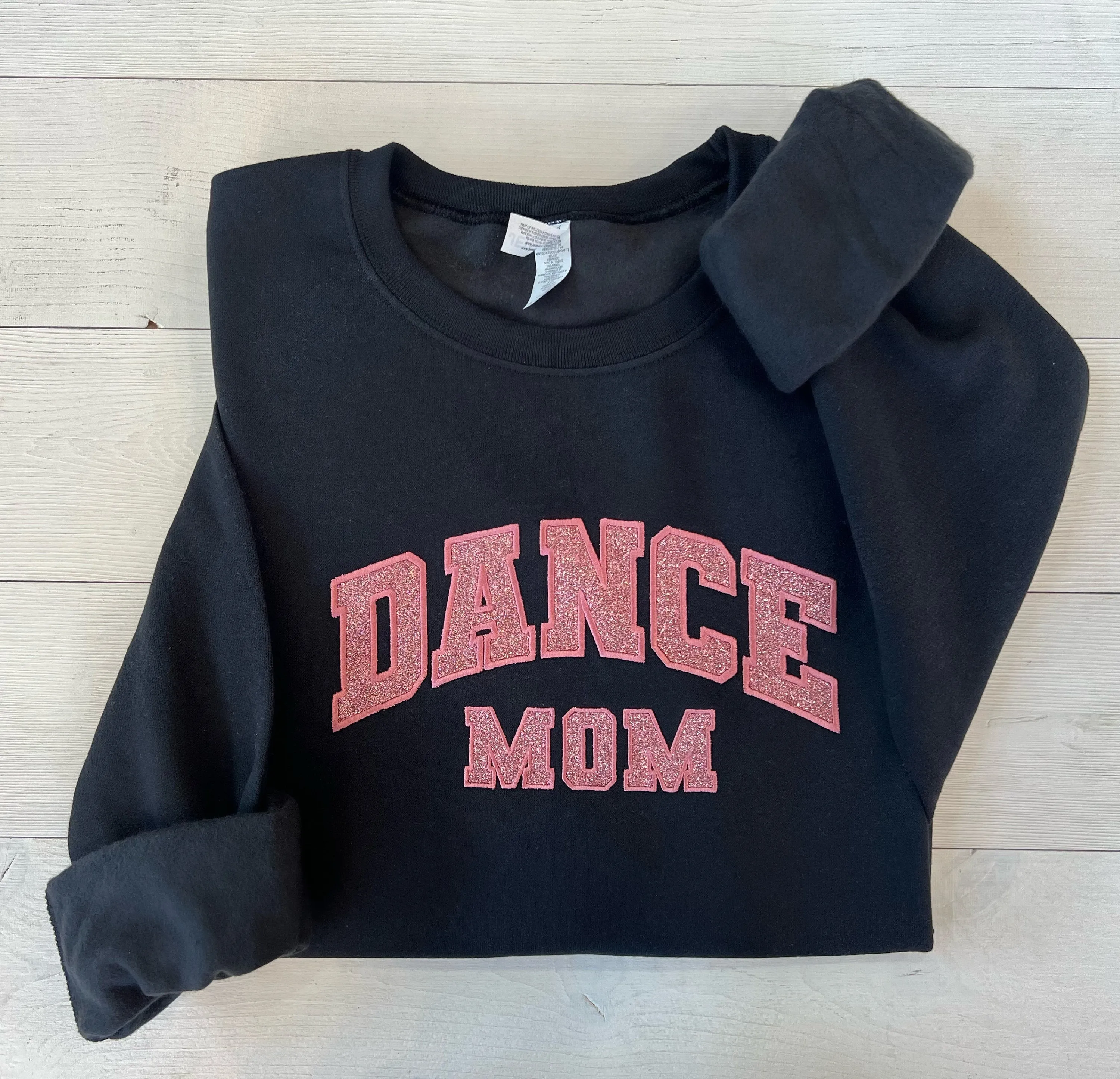 Glitter Applique Embroidered Dance Mom Sweatshirt
