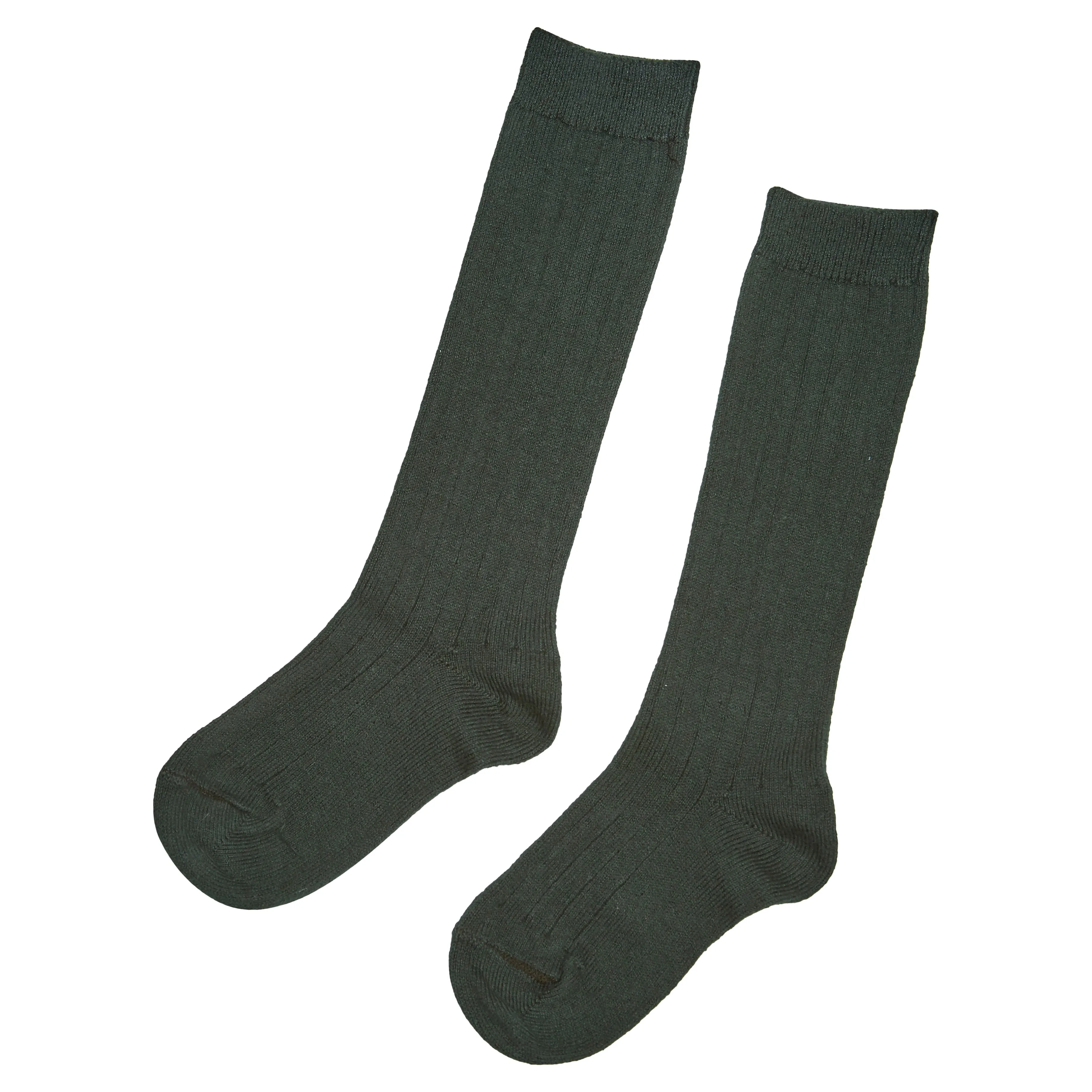 GREEN RIBBED HIGH SOCKS