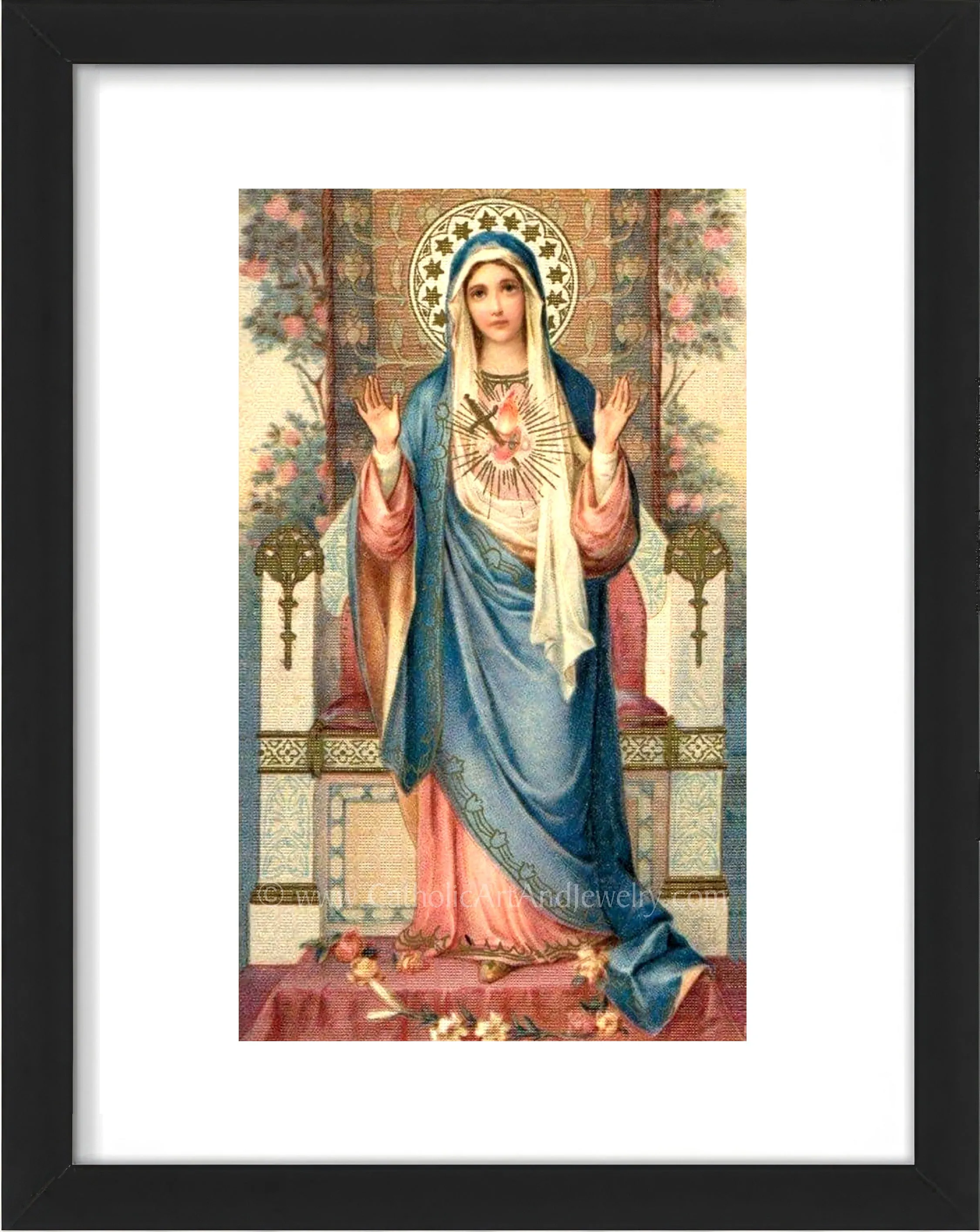 Handmaid of the Lord – based on a Vintage Holy Card – Catholic Art Print – Archival Quality