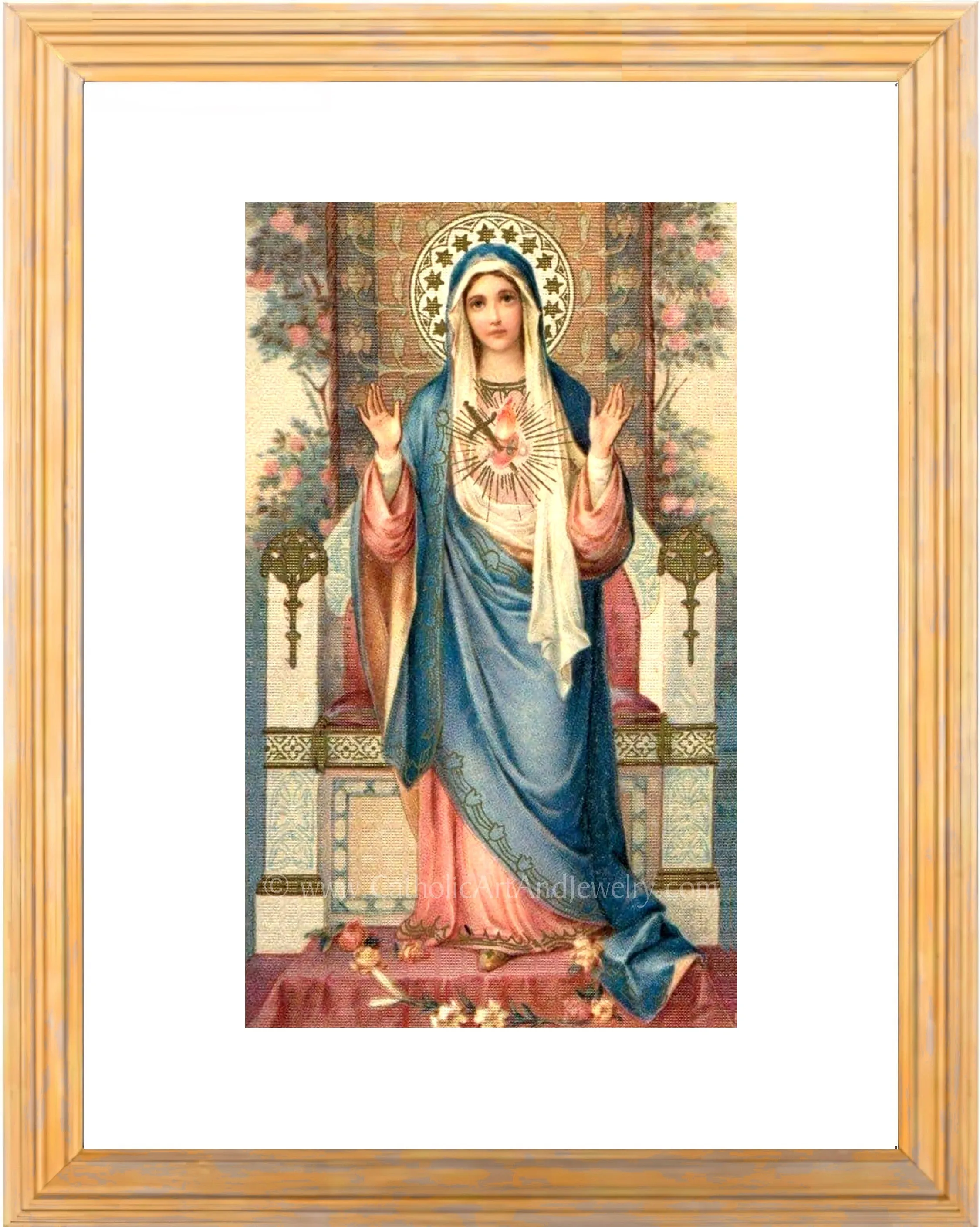 Handmaid of the Lord – based on a Vintage Holy Card – Catholic Art Print – Archival Quality