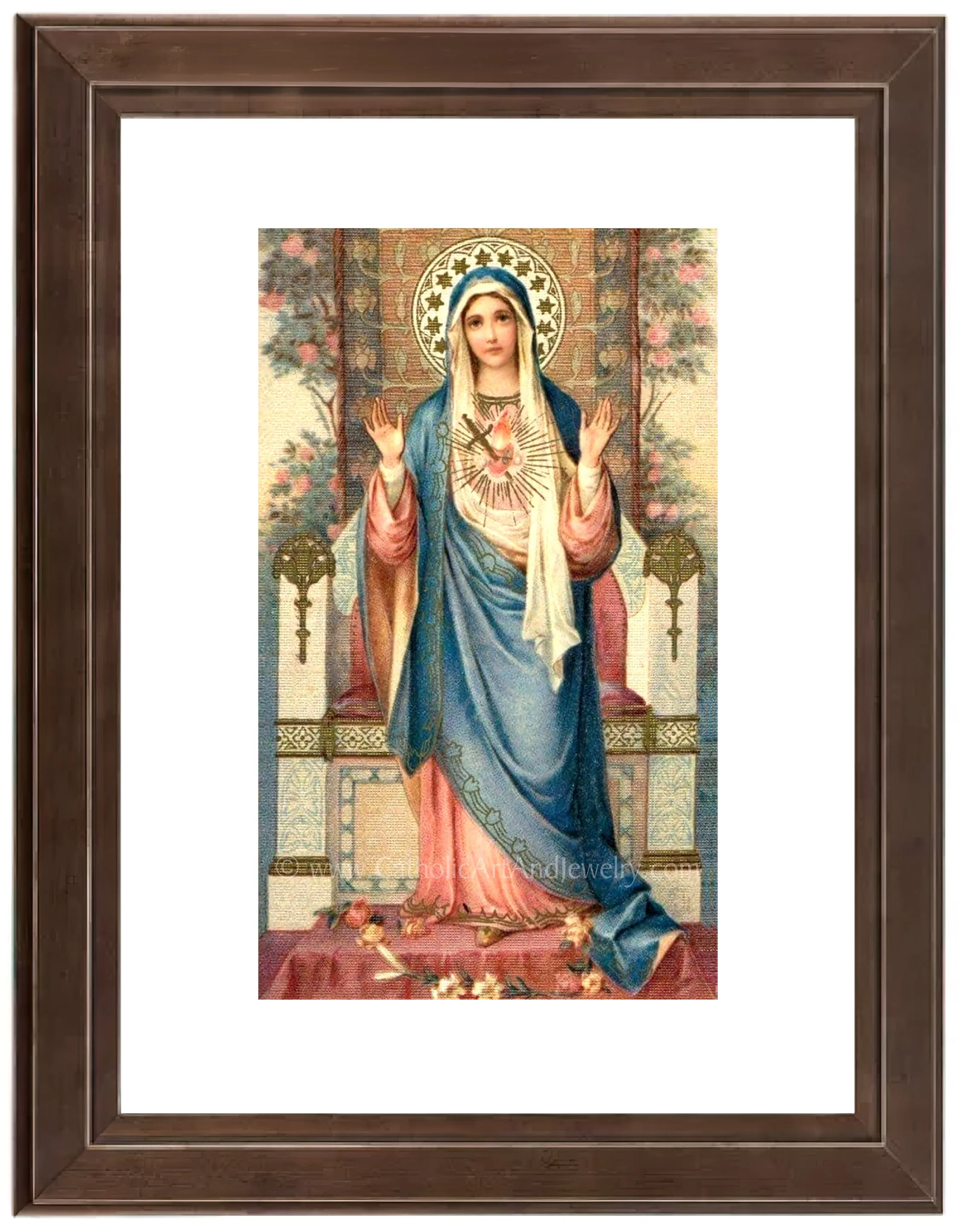Handmaid of the Lord – based on a Vintage Holy Card – Catholic Art Print – Archival Quality