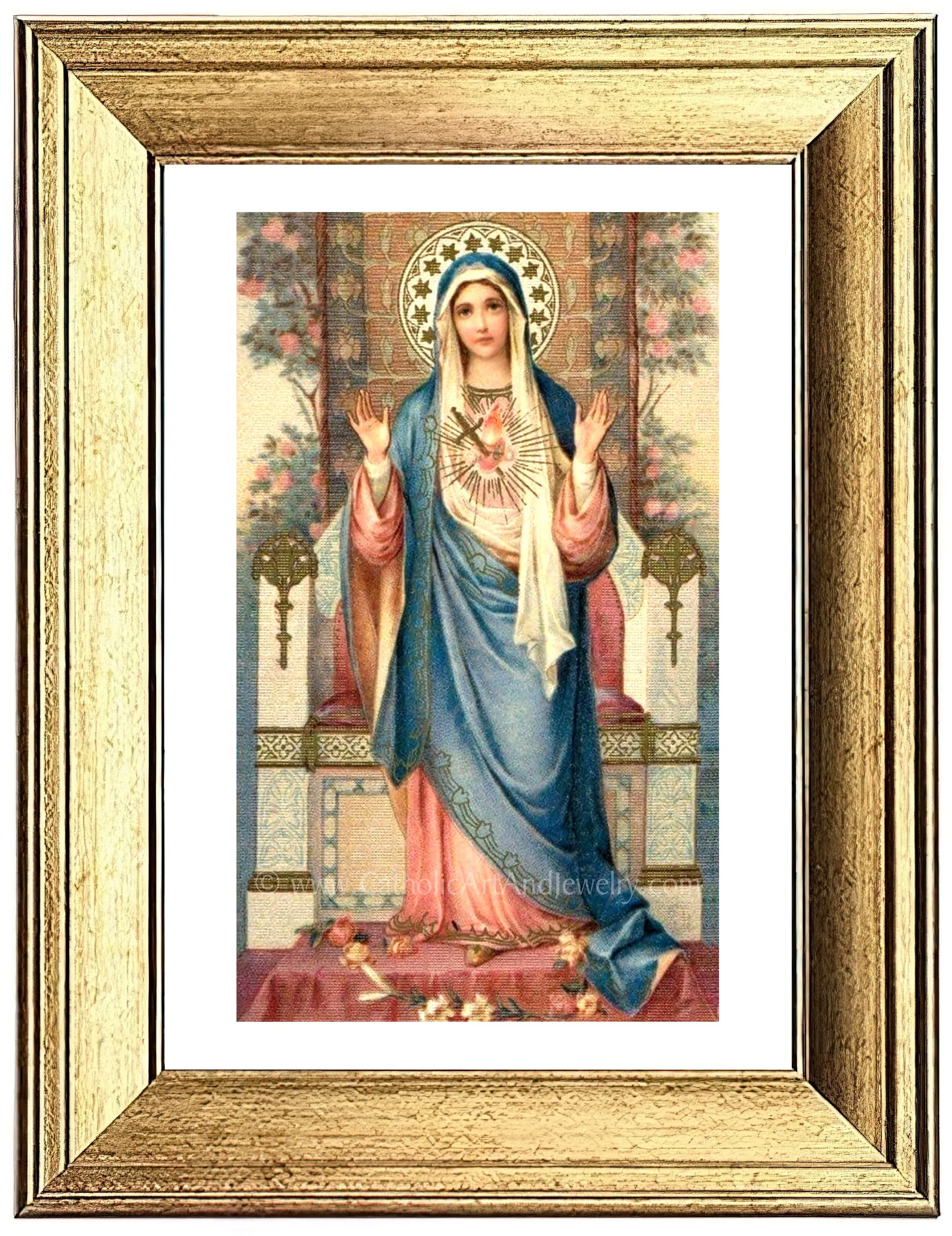 Handmaid of the Lord – based on a Vintage Holy Card – Catholic Art Print – Archival Quality