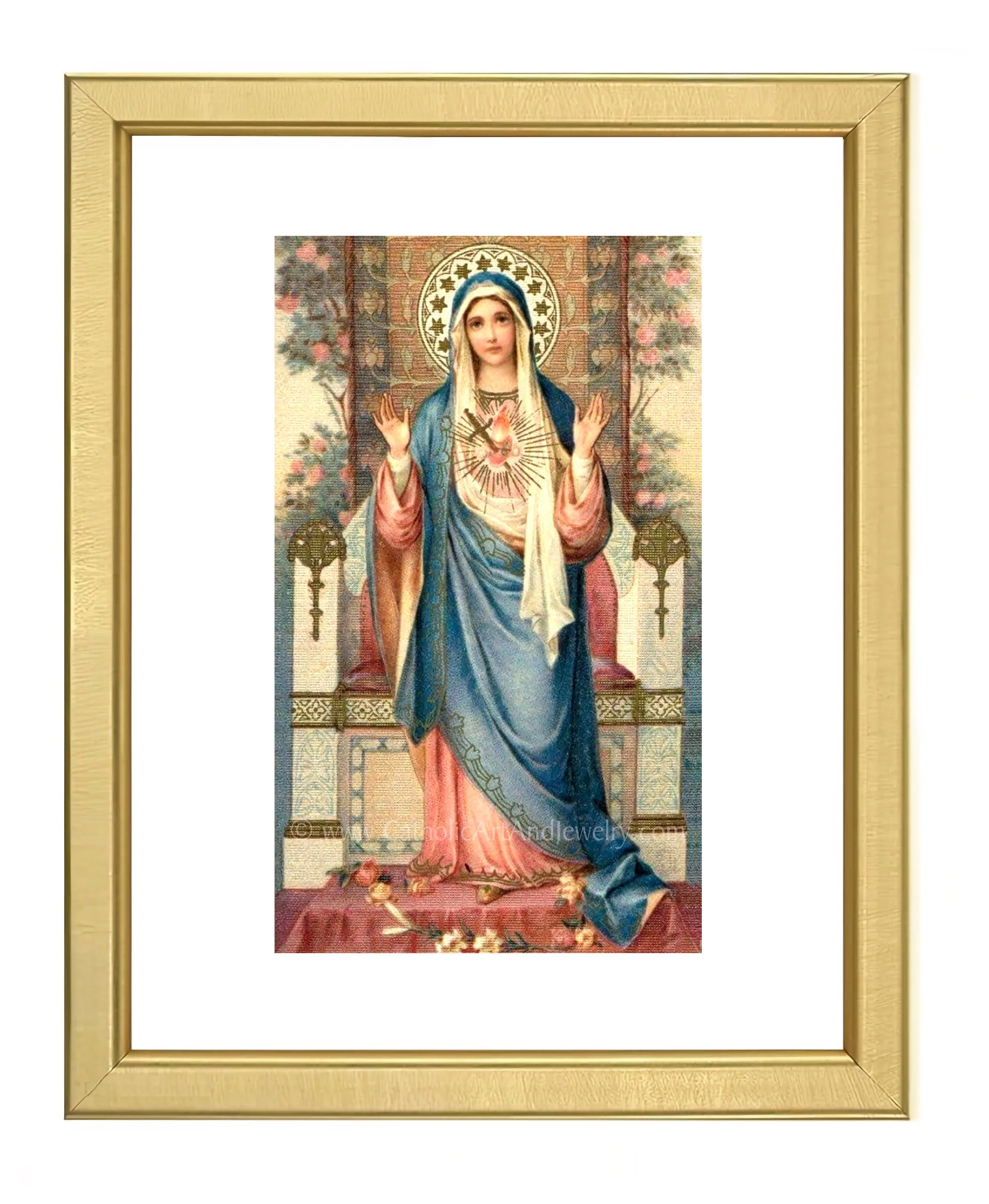Handmaid of the Lord – based on a Vintage Holy Card – Catholic Art Print – Archival Quality