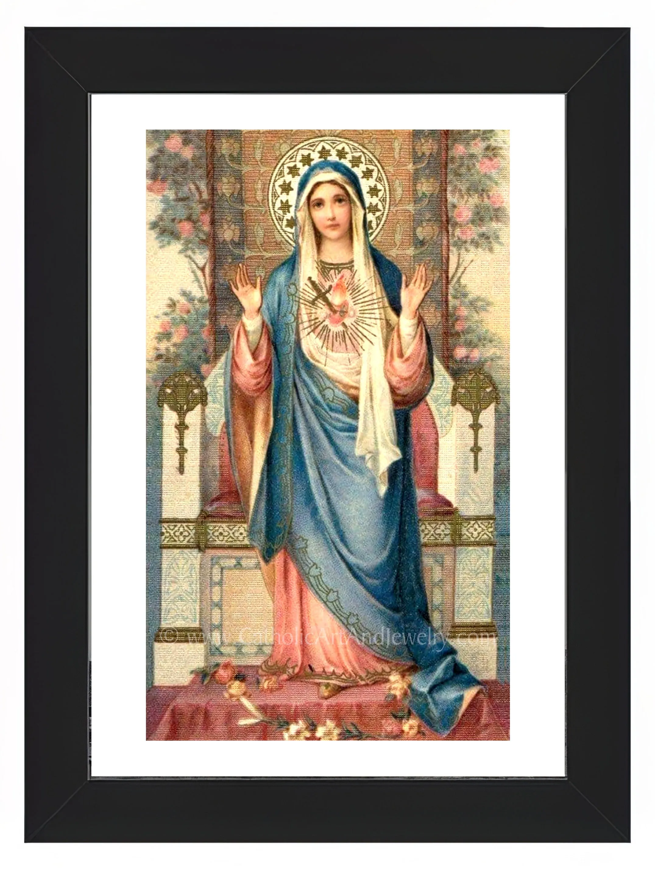 Handmaid of the Lord – based on a Vintage Holy Card – Catholic Art Print – Archival Quality