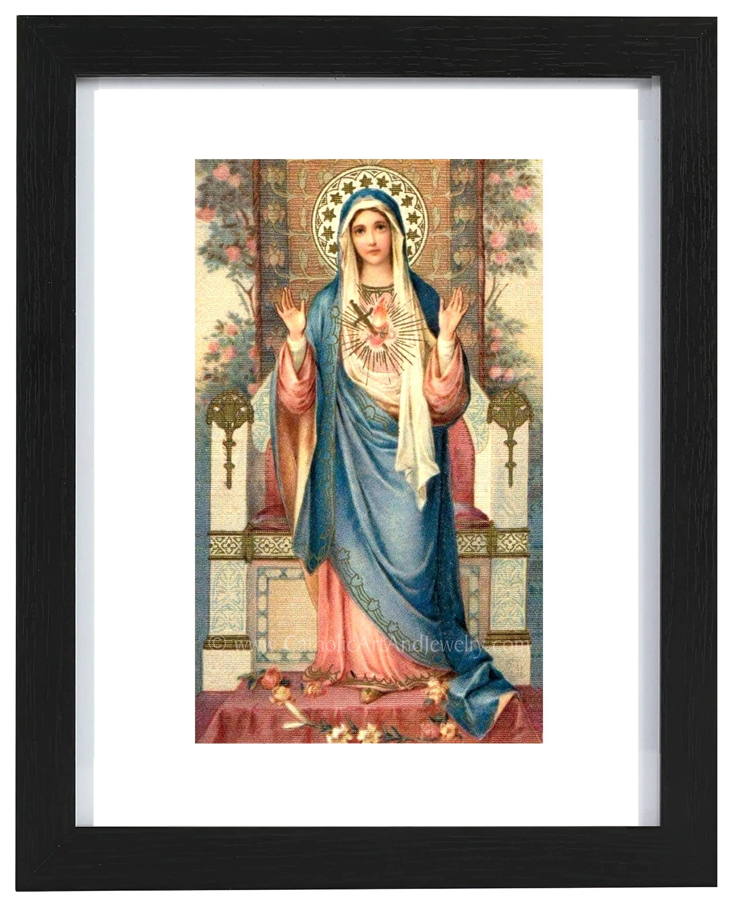 Handmaid of the Lord – based on a Vintage Holy Card – Catholic Art Print – Archival Quality