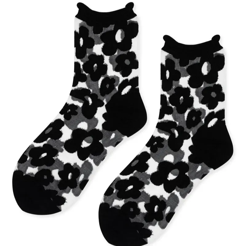 Hansel from Basel - Pop Sheer Crew Socks (Black)