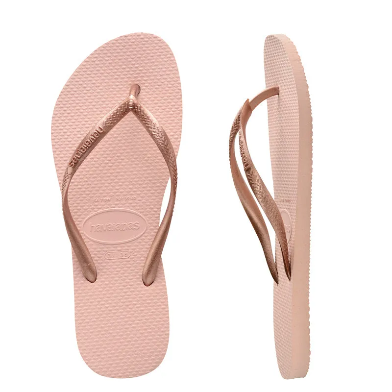 Havaianas Kids Slim Metallic Thongs - Ballet Rose