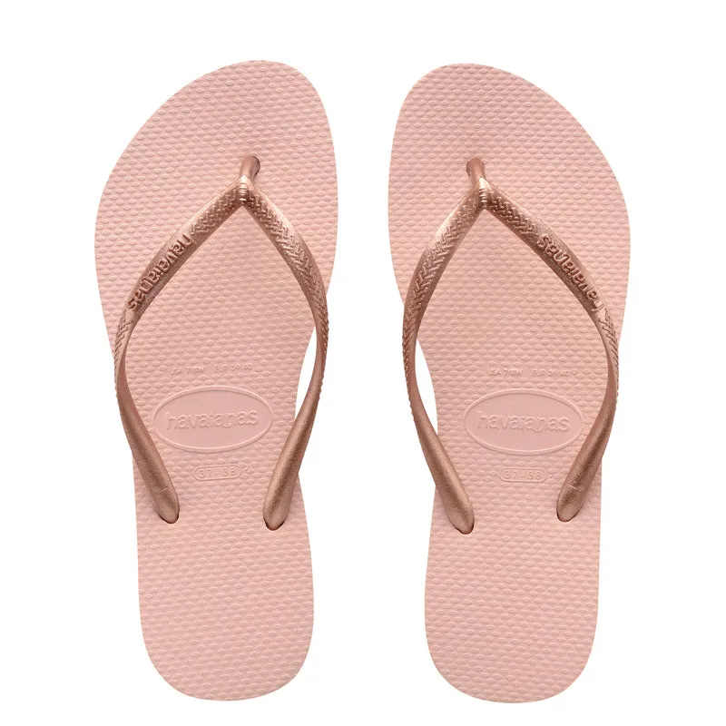 Havaianas Kids Slim Metallic Thongs - Ballet Rose