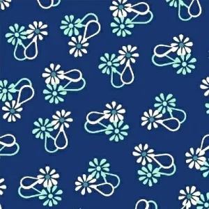 Hello Jane Loop Flower on Blue
