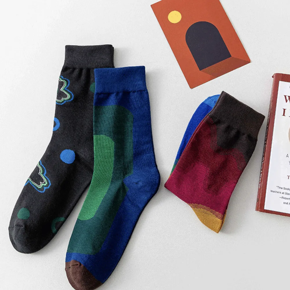 High Street Contrast Color Gradient Socks