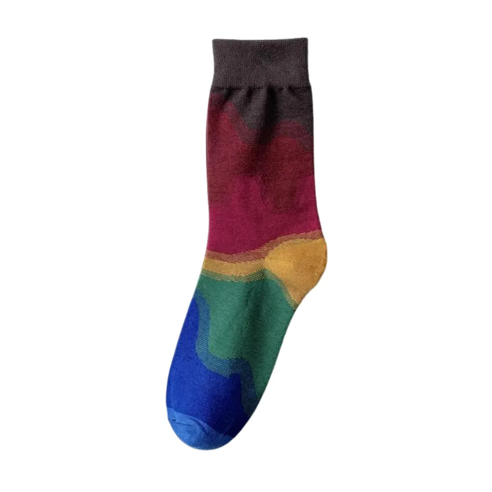 High Street Contrast Color Gradient Socks