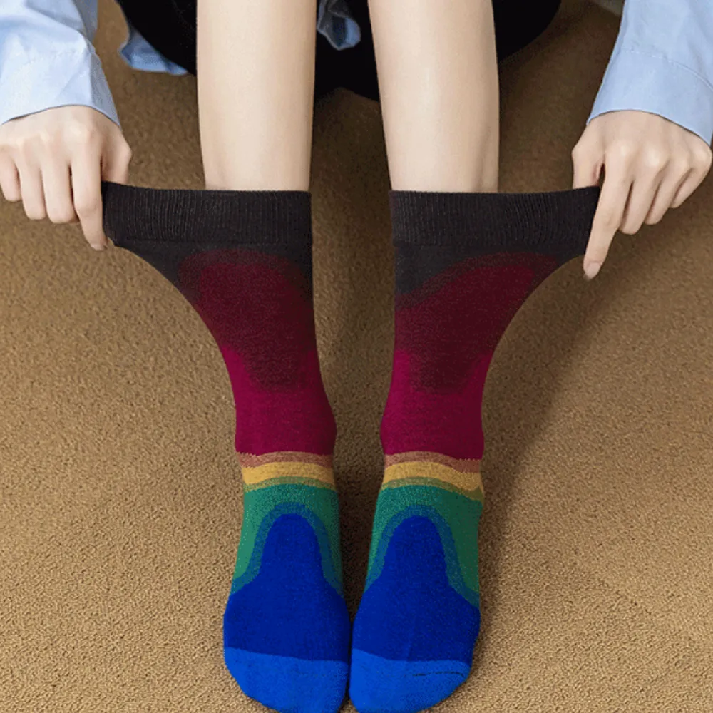 High Street Contrast Color Gradient Socks
