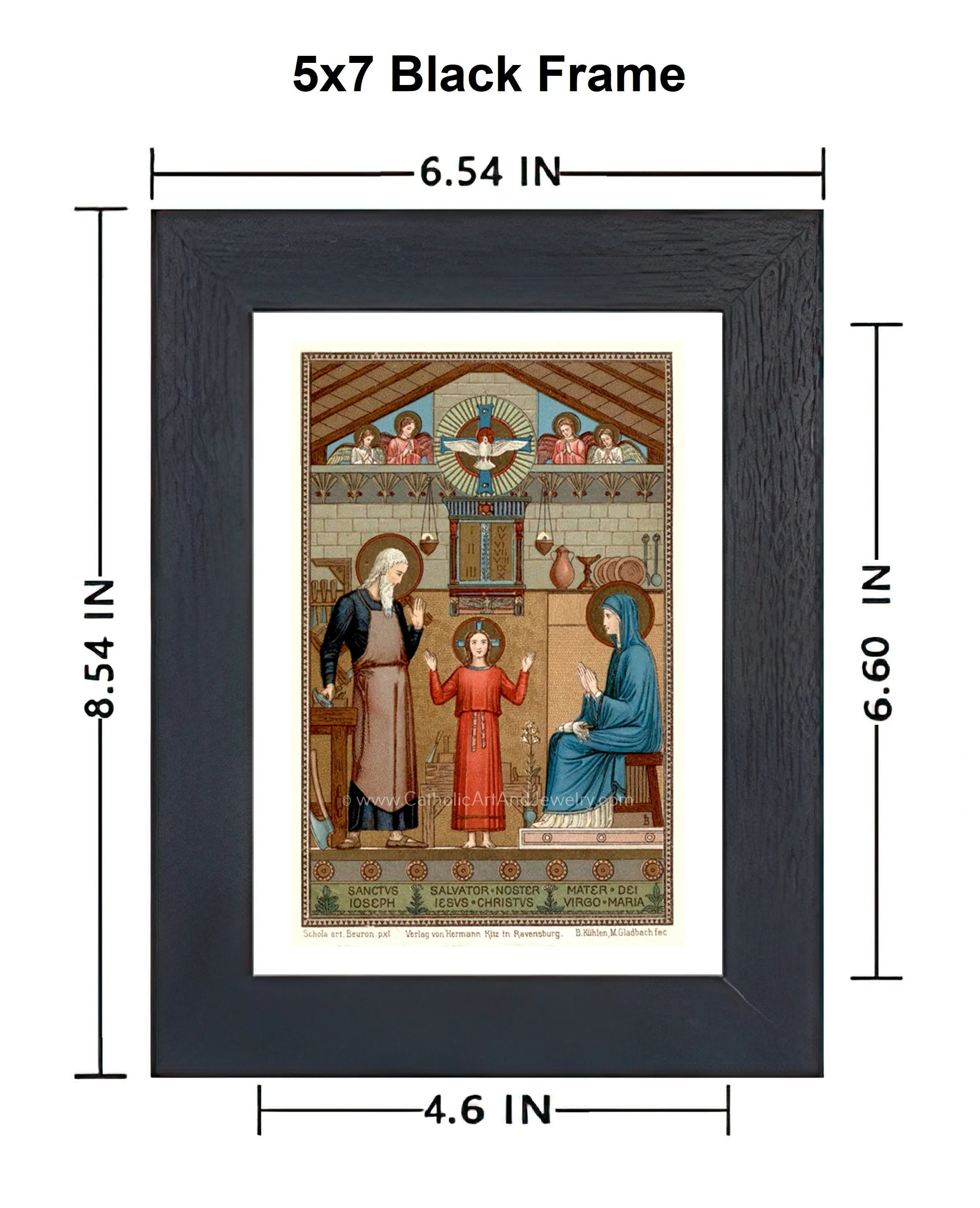 Holy Family – based on a Vintage Holy Card – painted by Benedictine Monks – Catholic Art Print – Archival Quality