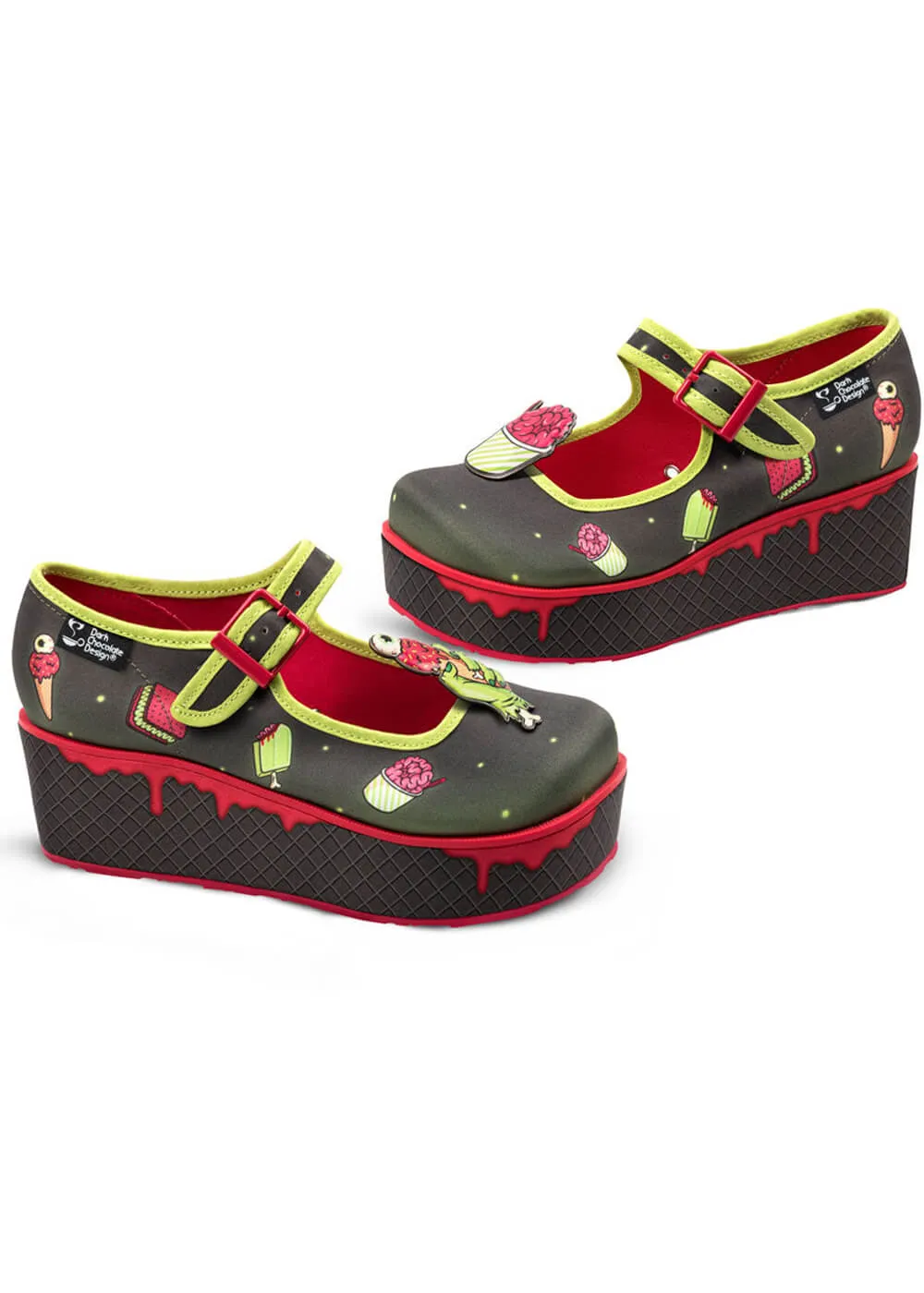 Hot Chocolate Design Brain Freeze Platform Shoes Black