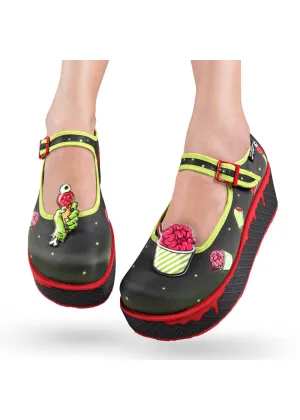 Hot Chocolate Design Brain Freeze Platform Shoes Black