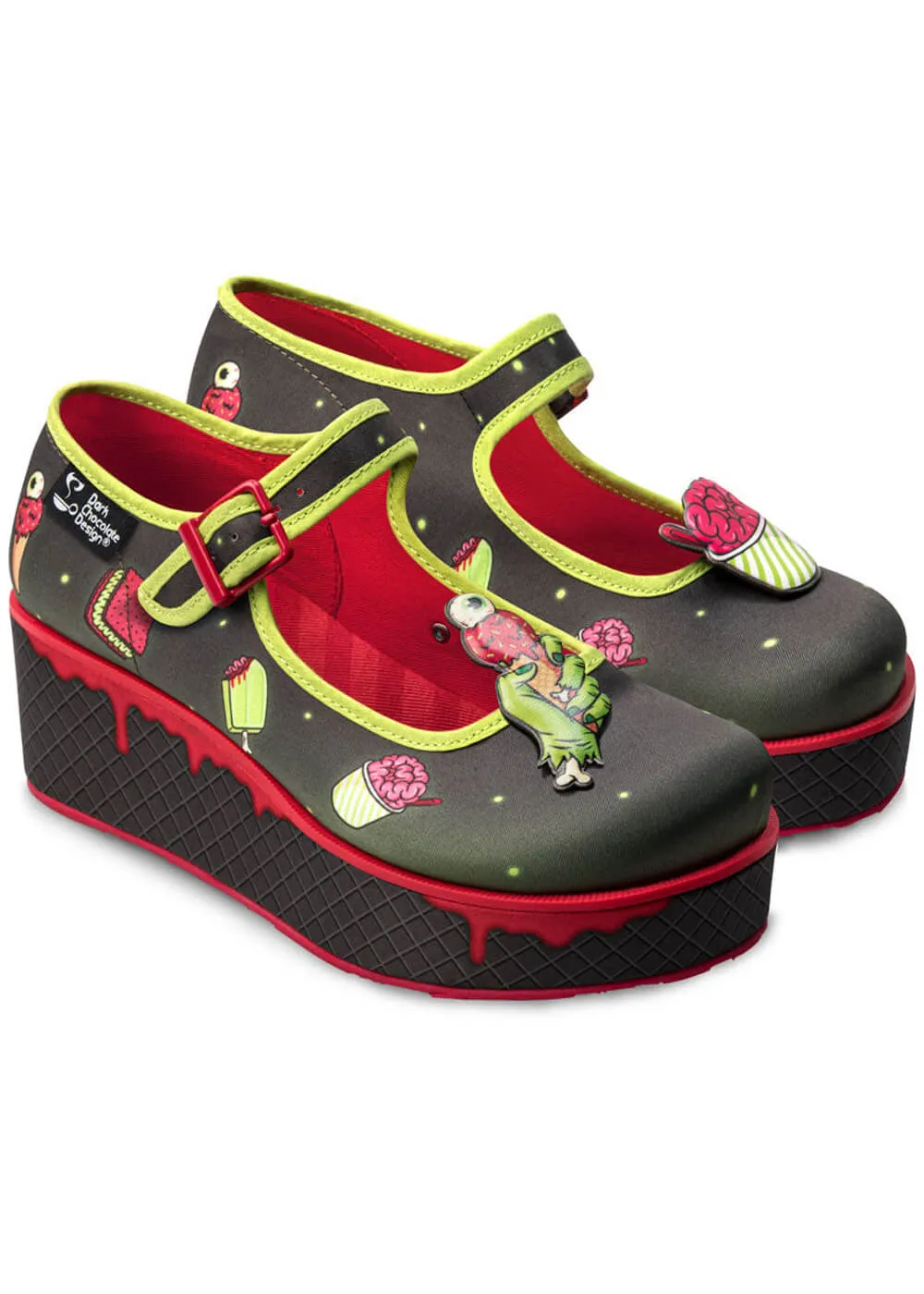 Hot Chocolate Design Brain Freeze Platform Shoes Black