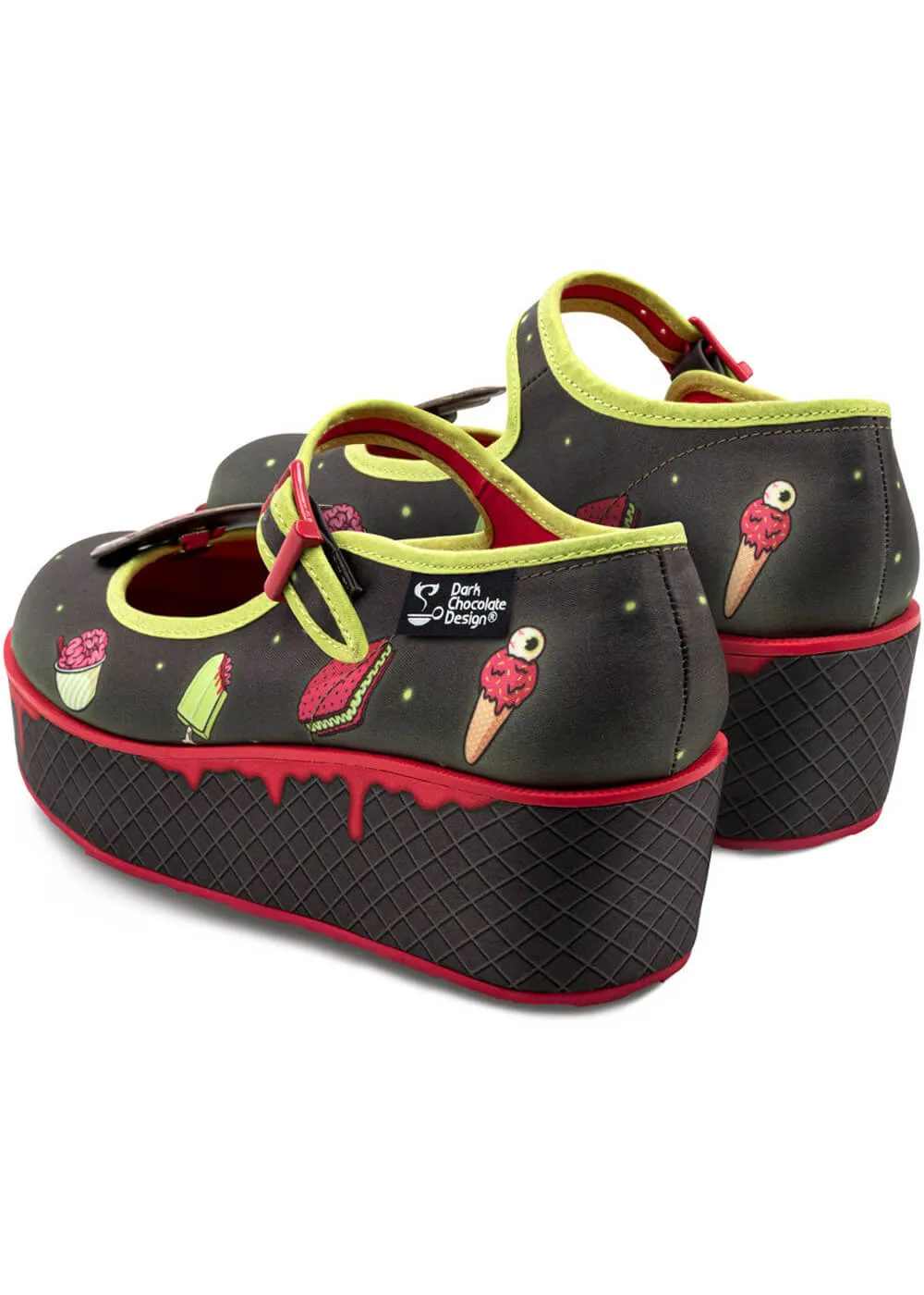 Hot Chocolate Design Brain Freeze Platform Shoes Black