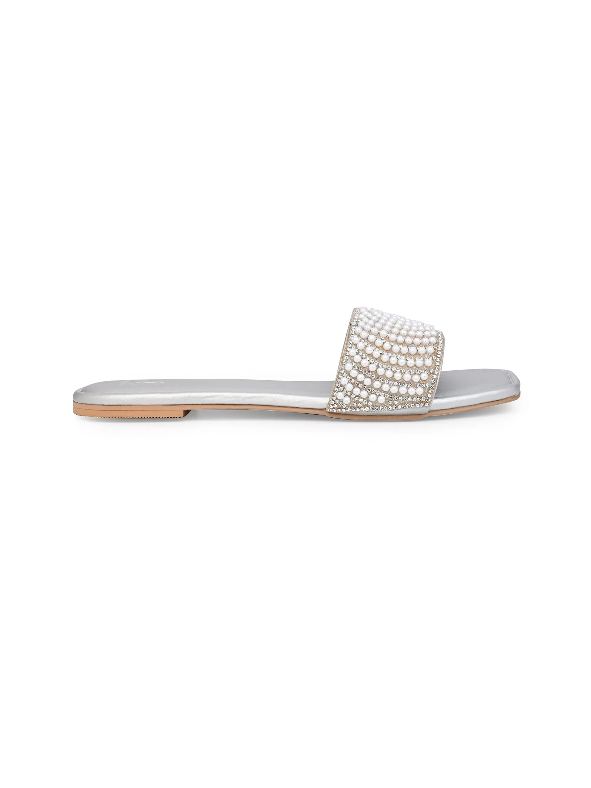 Hydes and Hues Women Embellished Open-Toe Flats