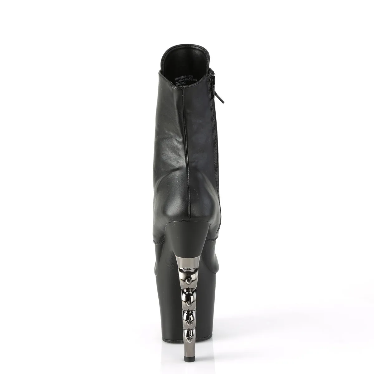 IRONGRIP-1020  Black Faux Leather/Black Matte-Silver Brushed
