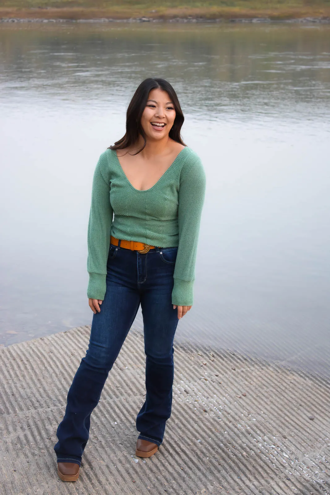 Jane Textured U-Neck Top