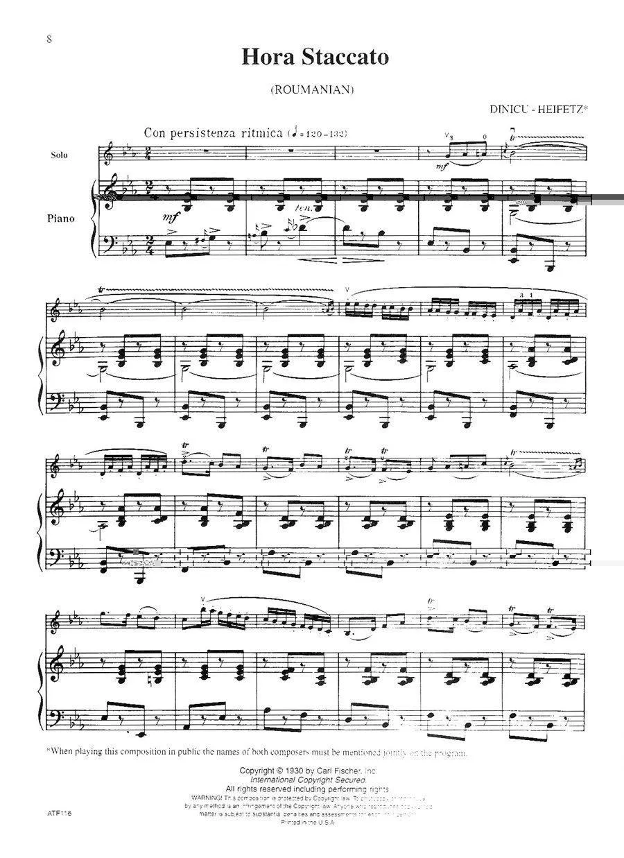 Jascha Heifetz Collection for Violin and Piano Book 1 (Fischer)