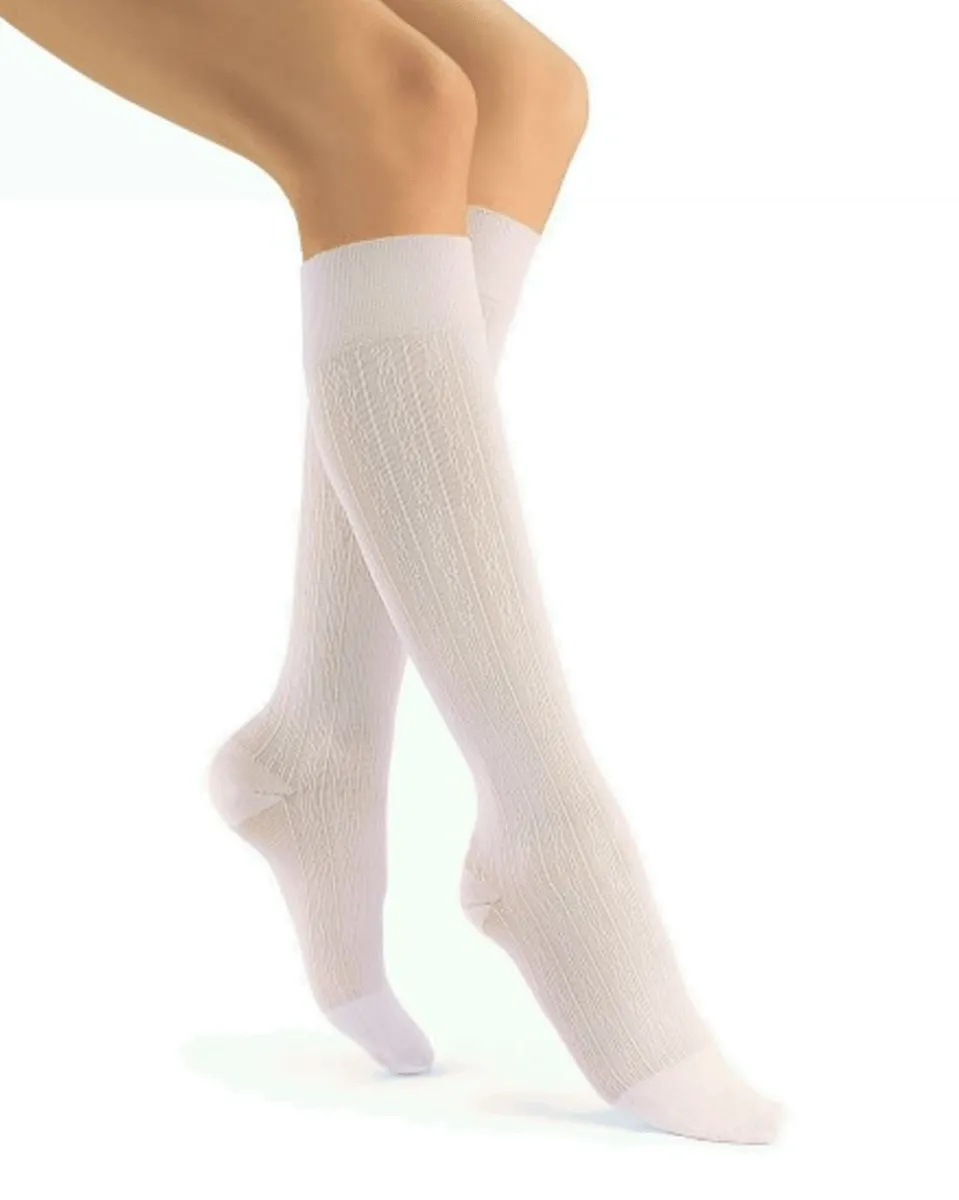 Jobst soSoft Women's Knee High Closed Toe Brocade Pattern Support Socks 15-20 mmHg