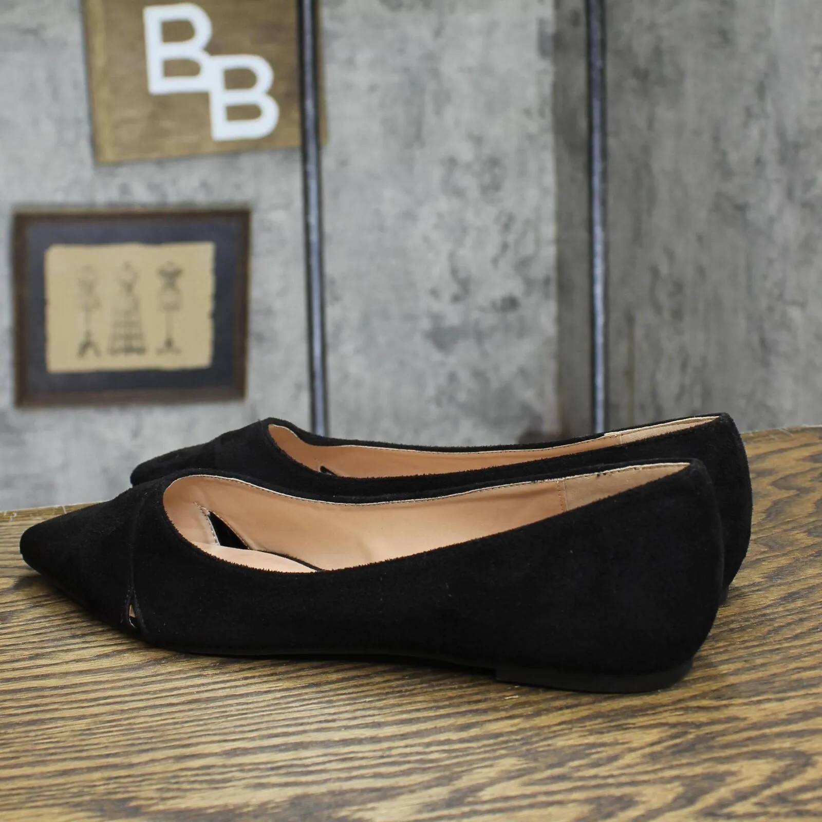 Journee Collection Winslo Womens Pointed Flats WINSLO-BLK Black 10M