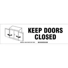 KEEP DOORS CLOSED Label| Buy online