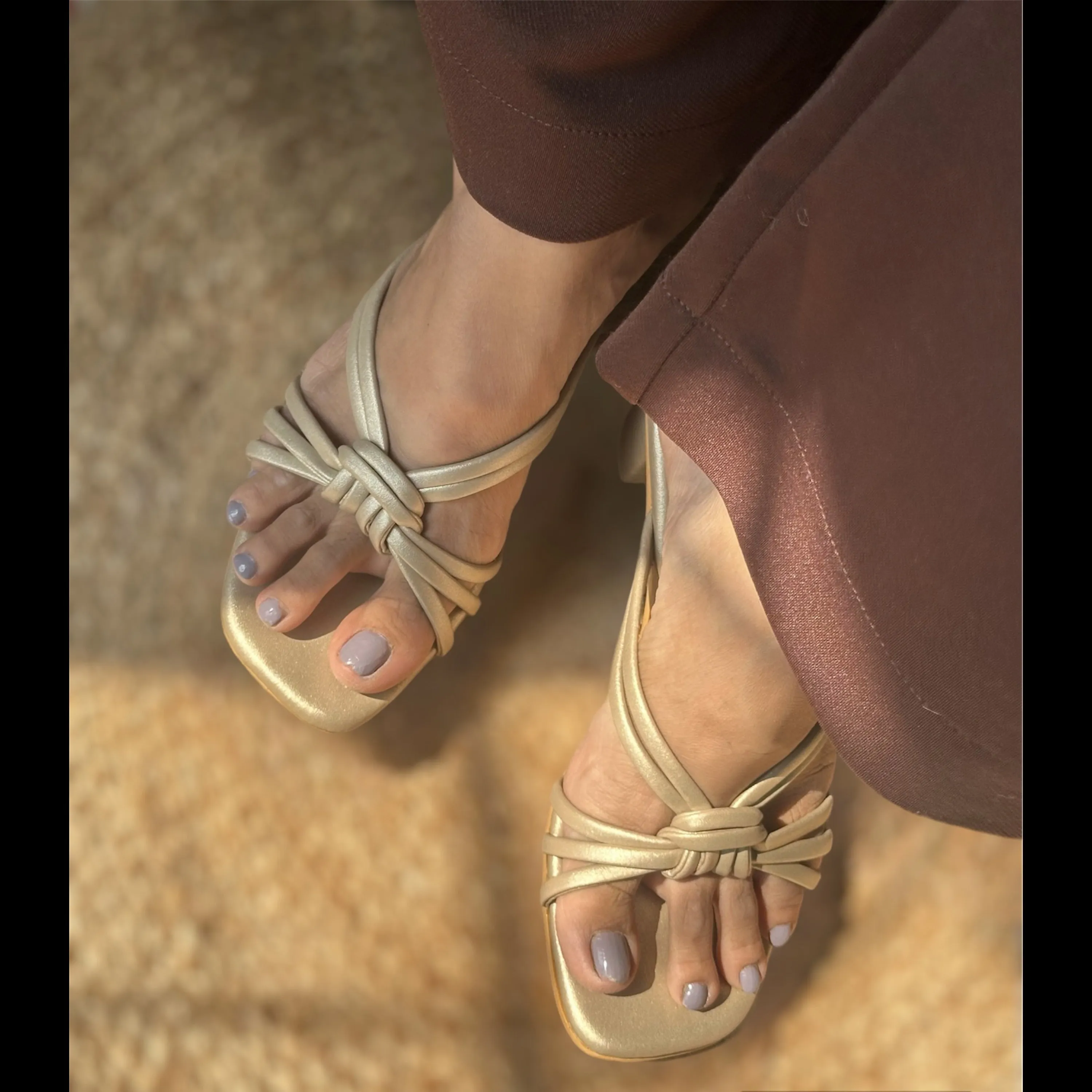 Knot Gold Heels