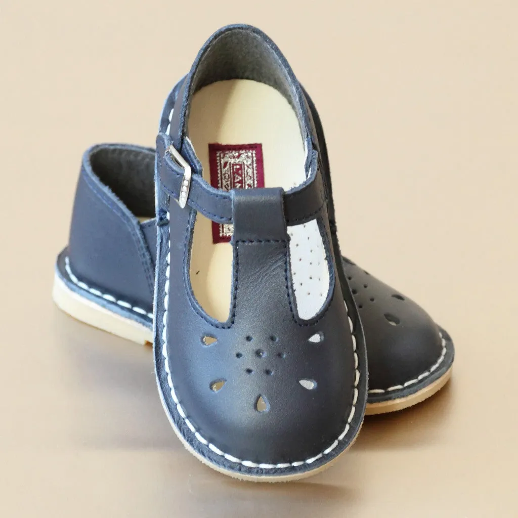 L'Amour Girls Classic T-Strap Cut Out Mary Jane
