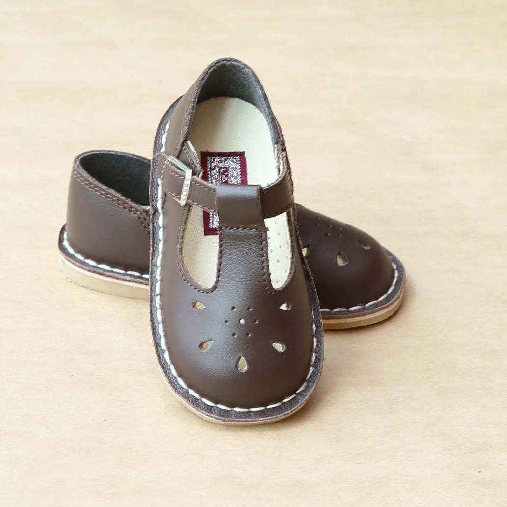 L'Amour Girls Classic T-Strap Cut Out Mary Jane
