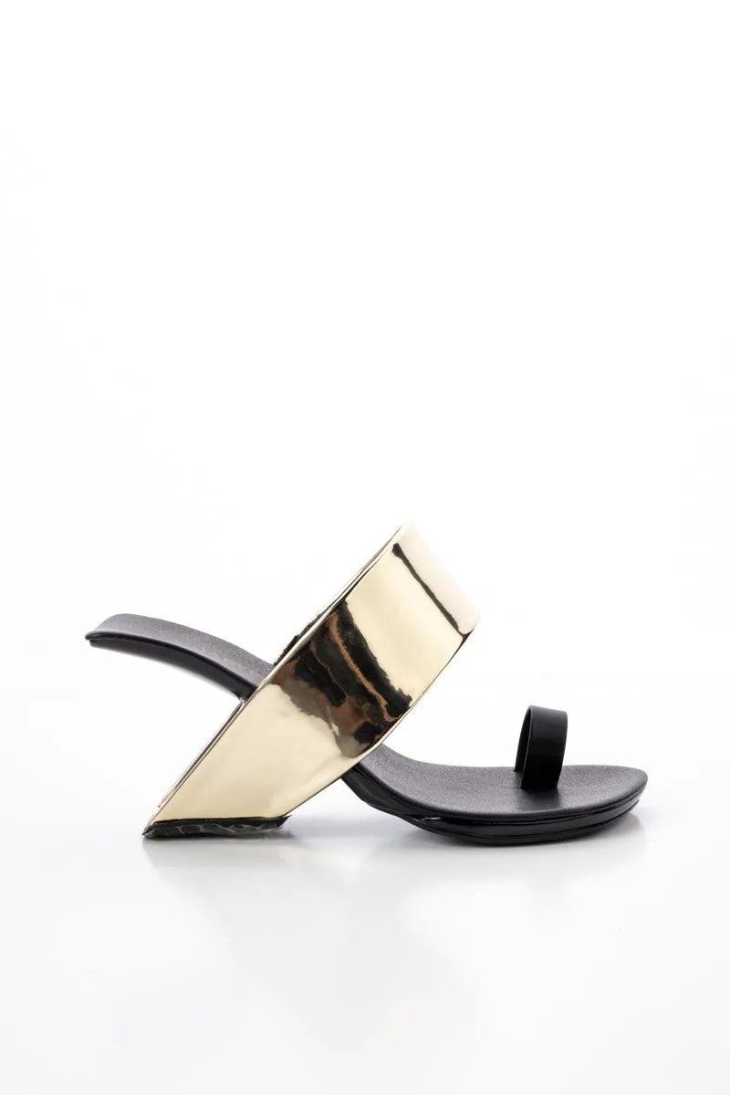 Laramie Leather Heel Sandal - Gold