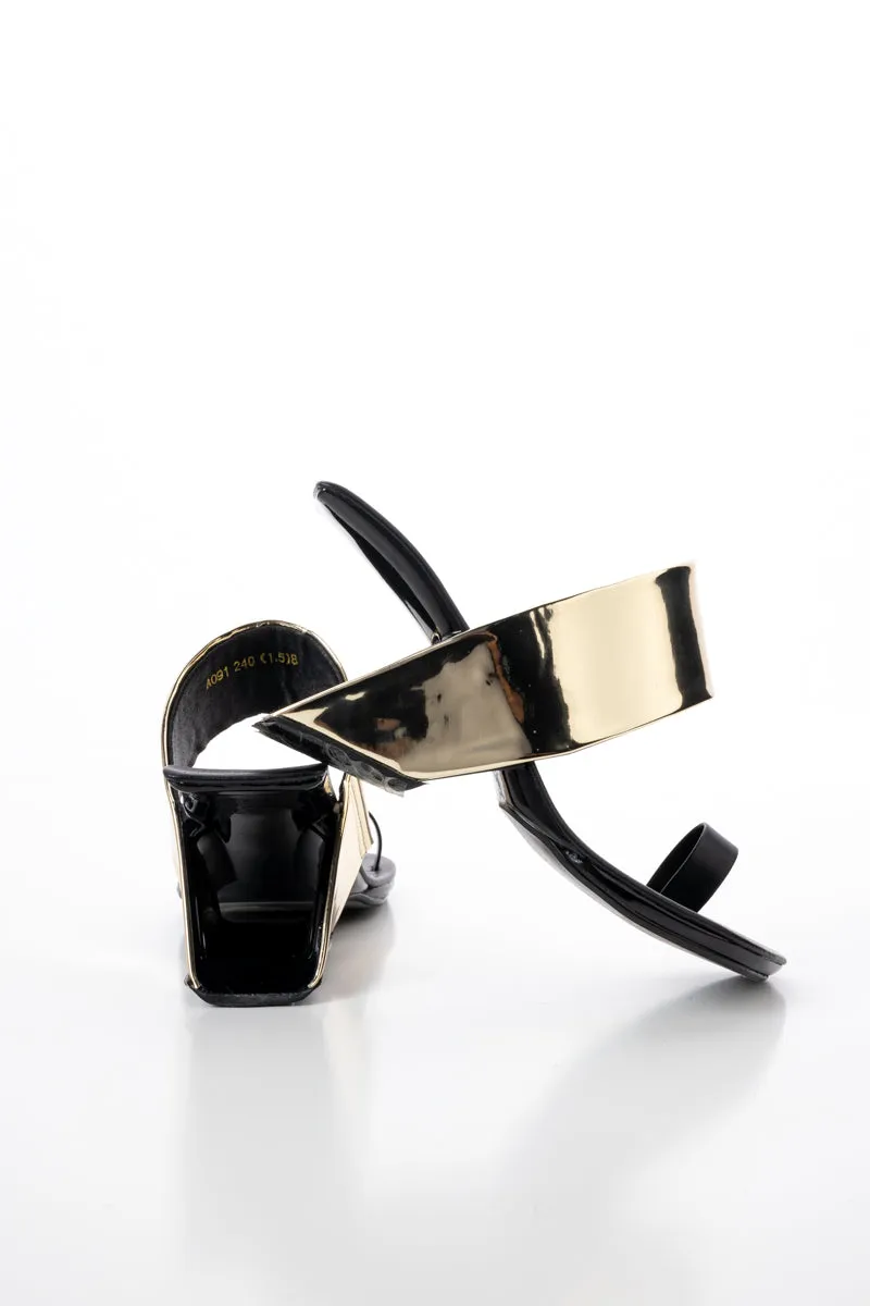 Laramie Leather Heel Sandal - Gold