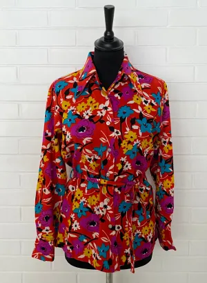 Late 60s/ Early 70s Joyce Lane Flowered Blouse