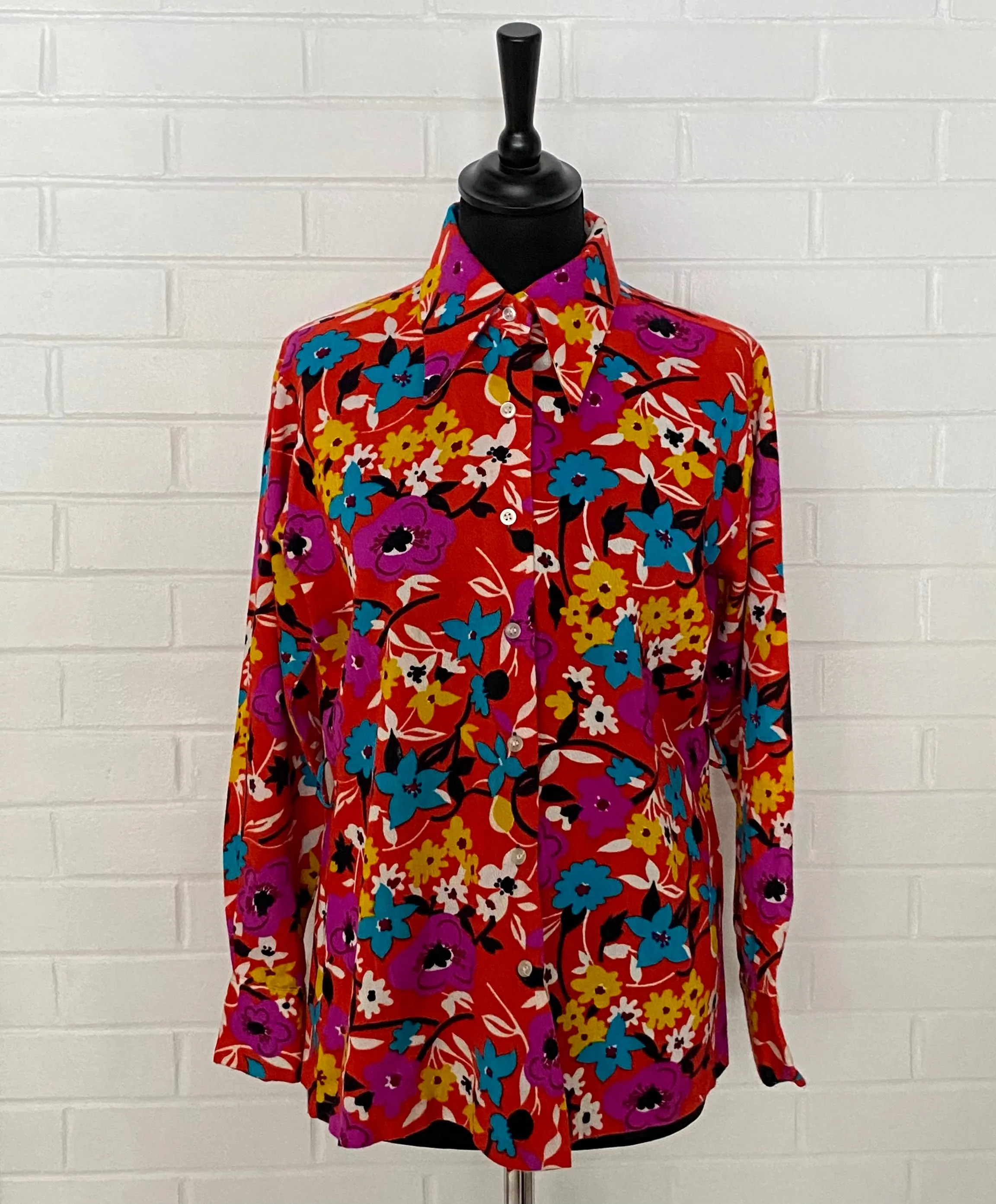 Late 60s/ Early 70s Joyce Lane Flowered Blouse