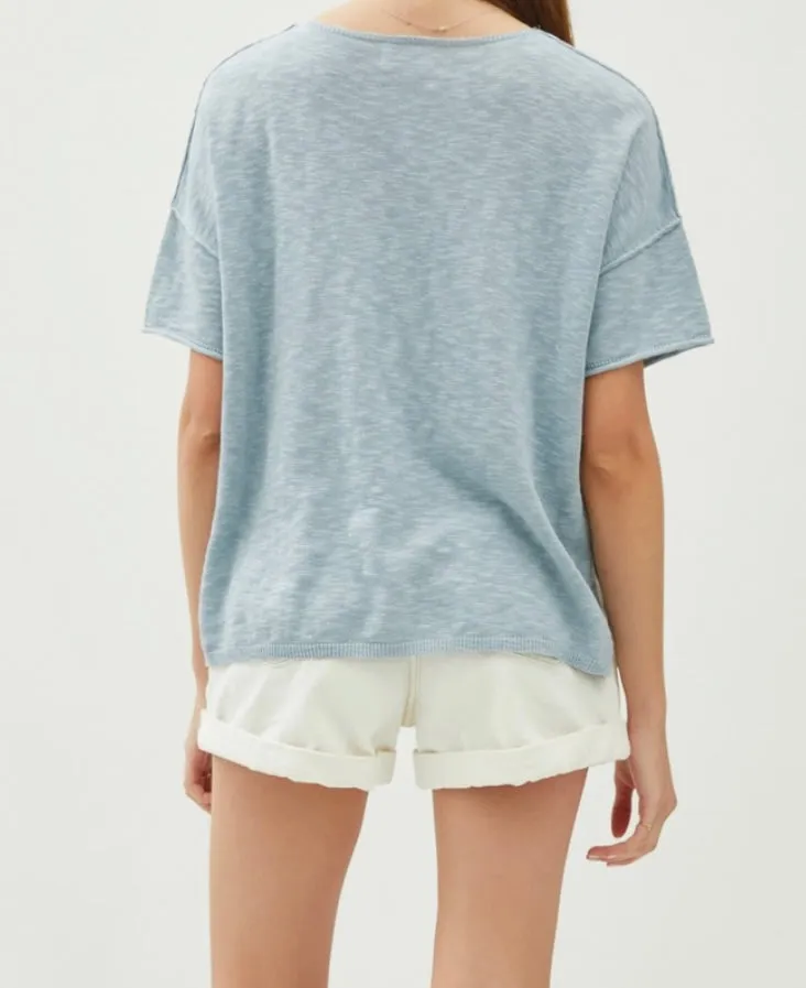 Layla Blouse in Vintage Blue