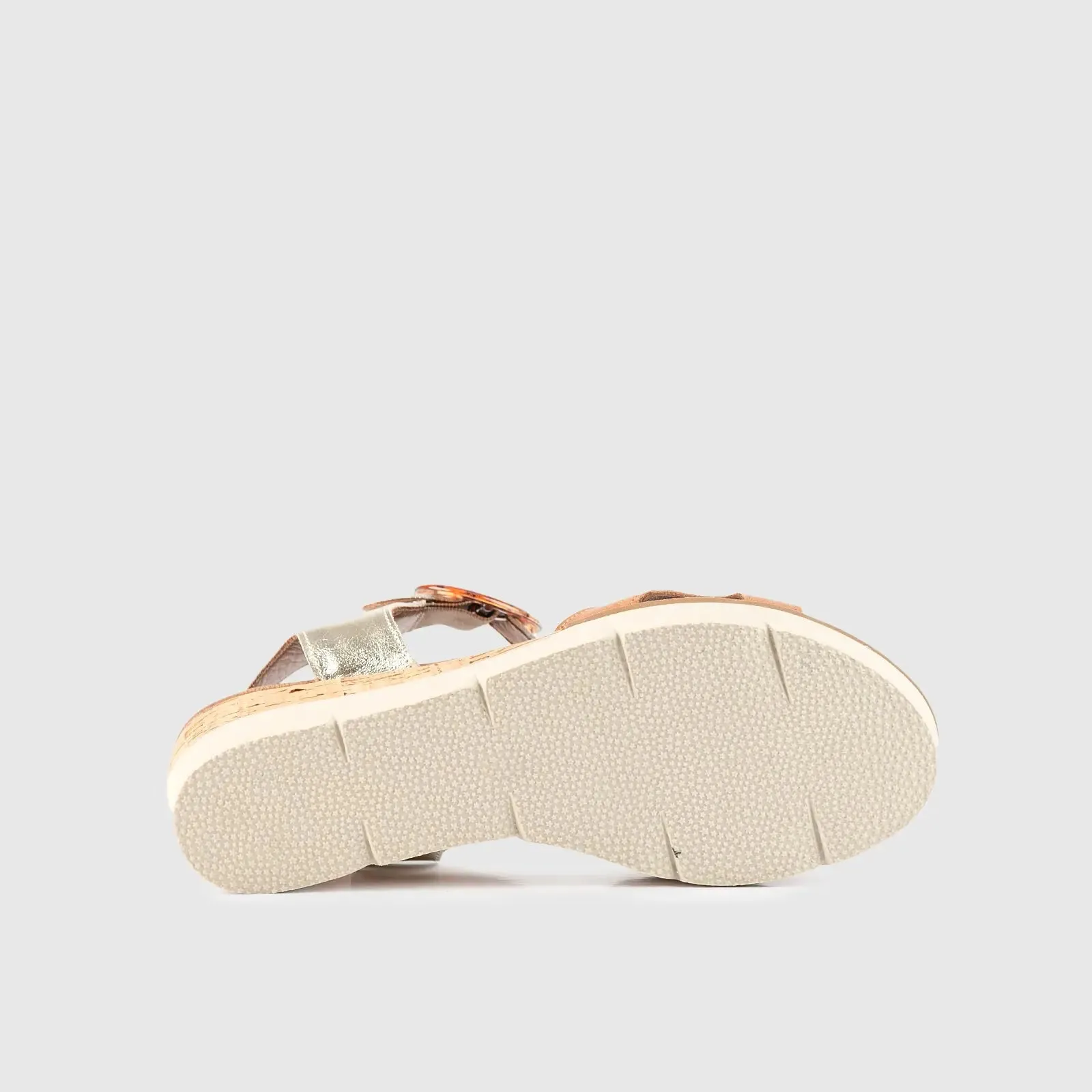 Leather Comfort Wedges Beige/Gold 406