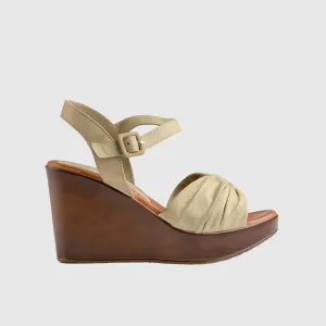 Leather Comfort Wedges Olive 10811