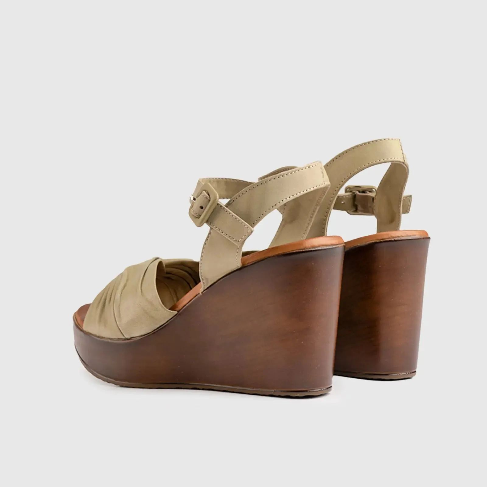 Leather Comfort Wedges Olive 10811