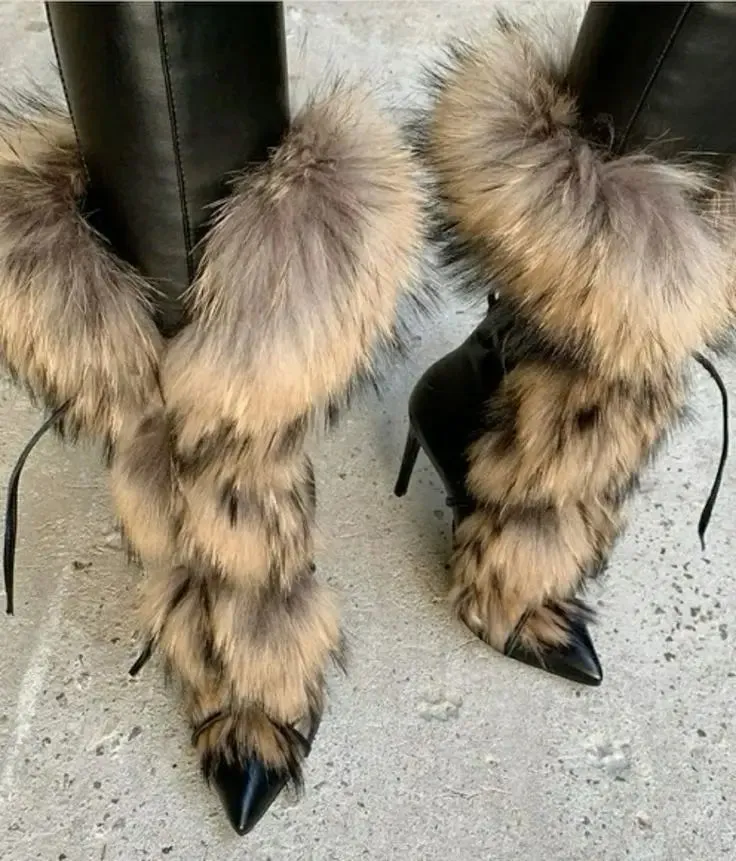 Leather Mid Calf Boots