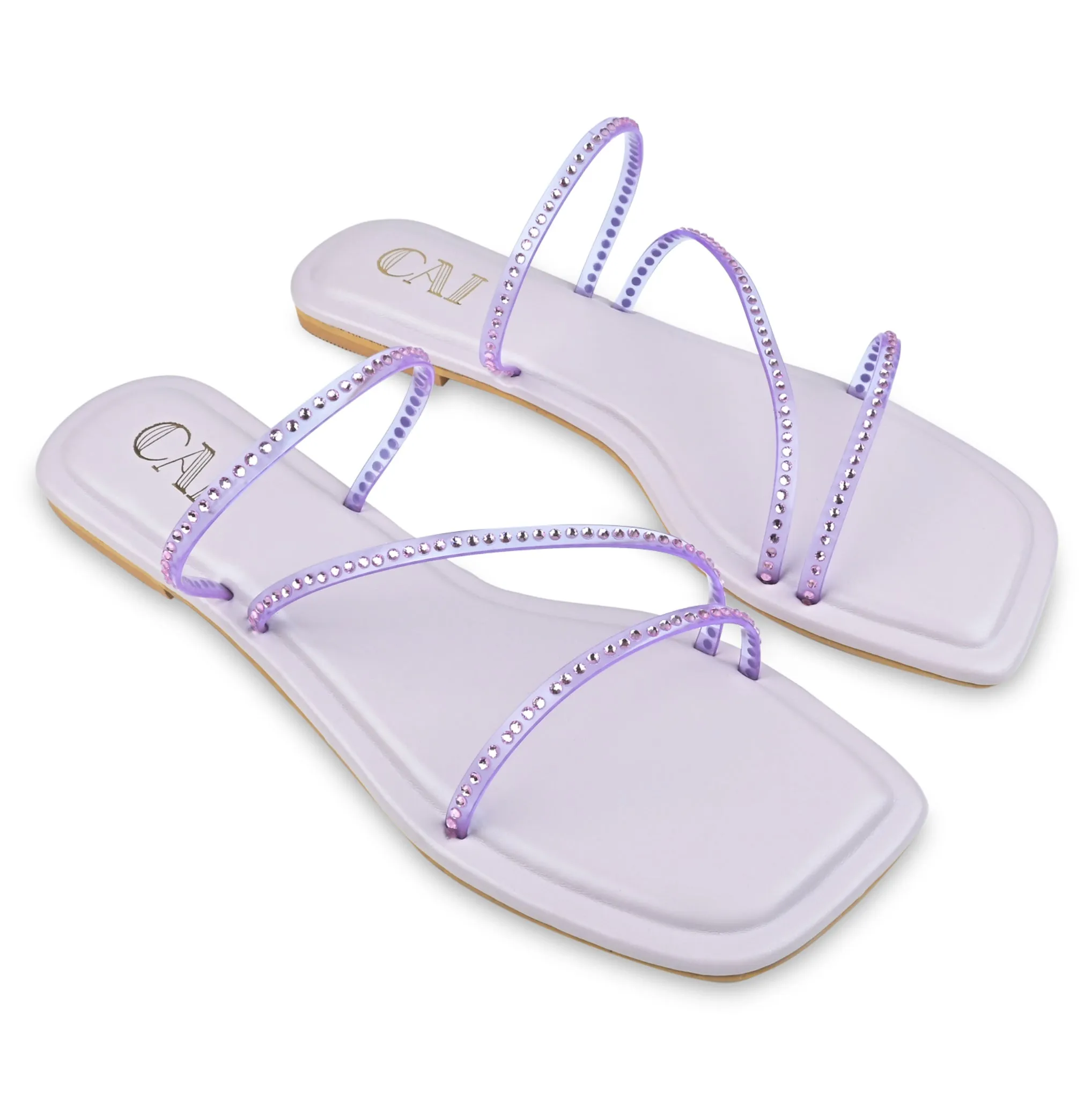 Lilac Diamond Strap Flats