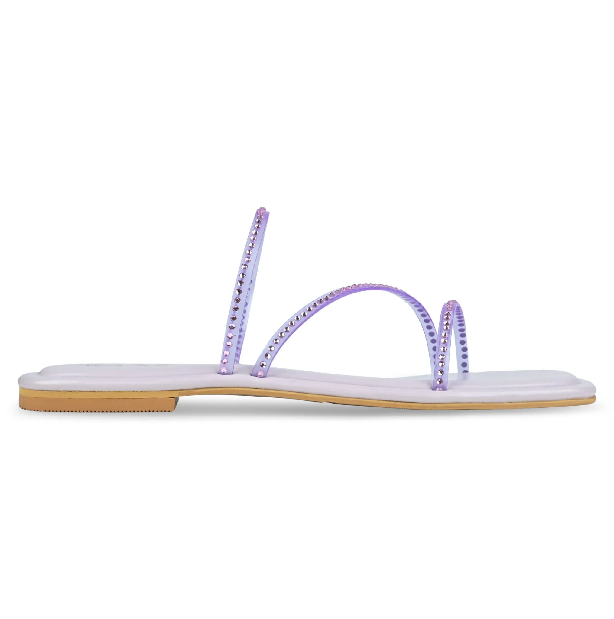 Lilac Diamond Strap Flats