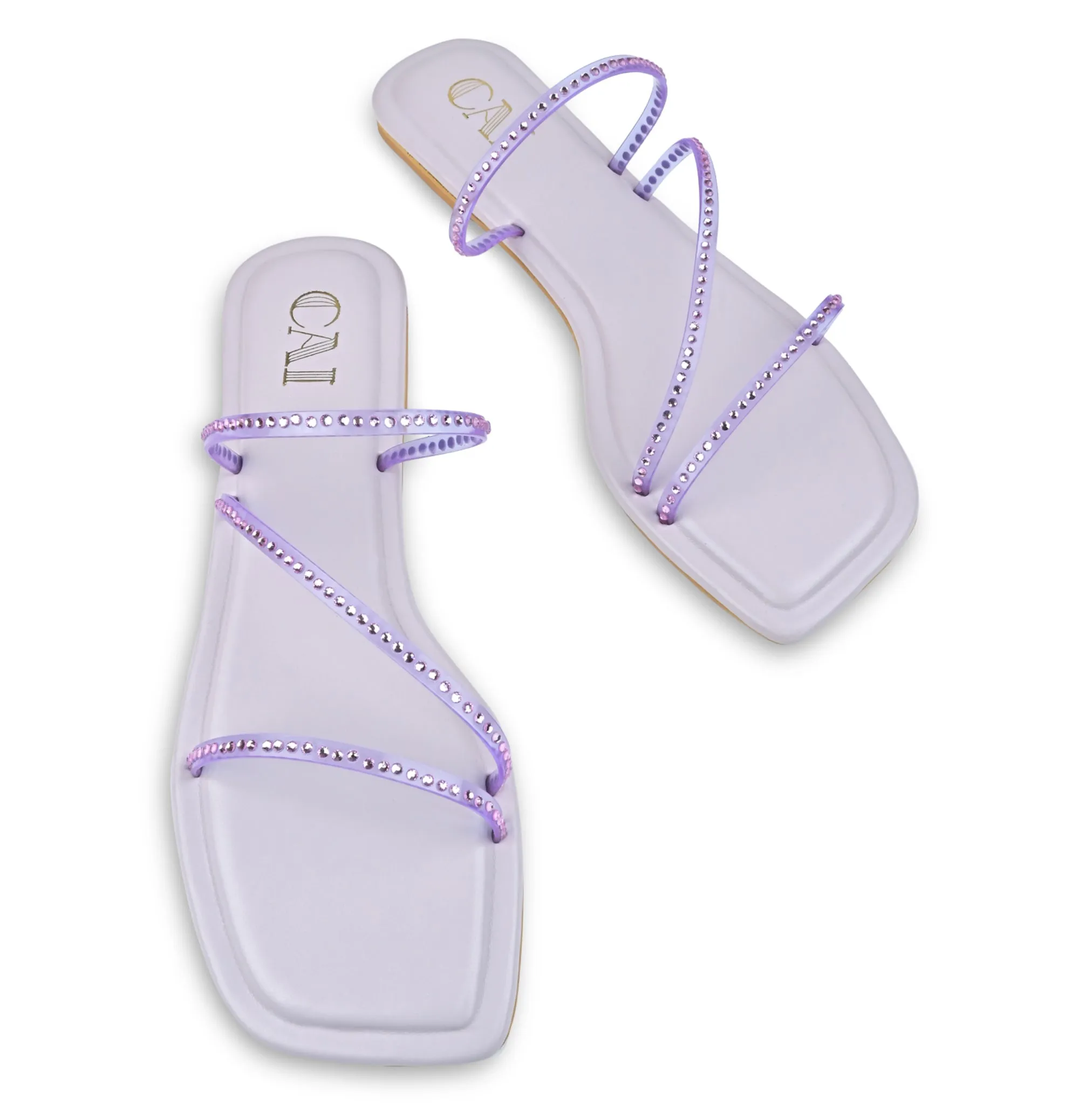 Lilac Diamond Strap Flats