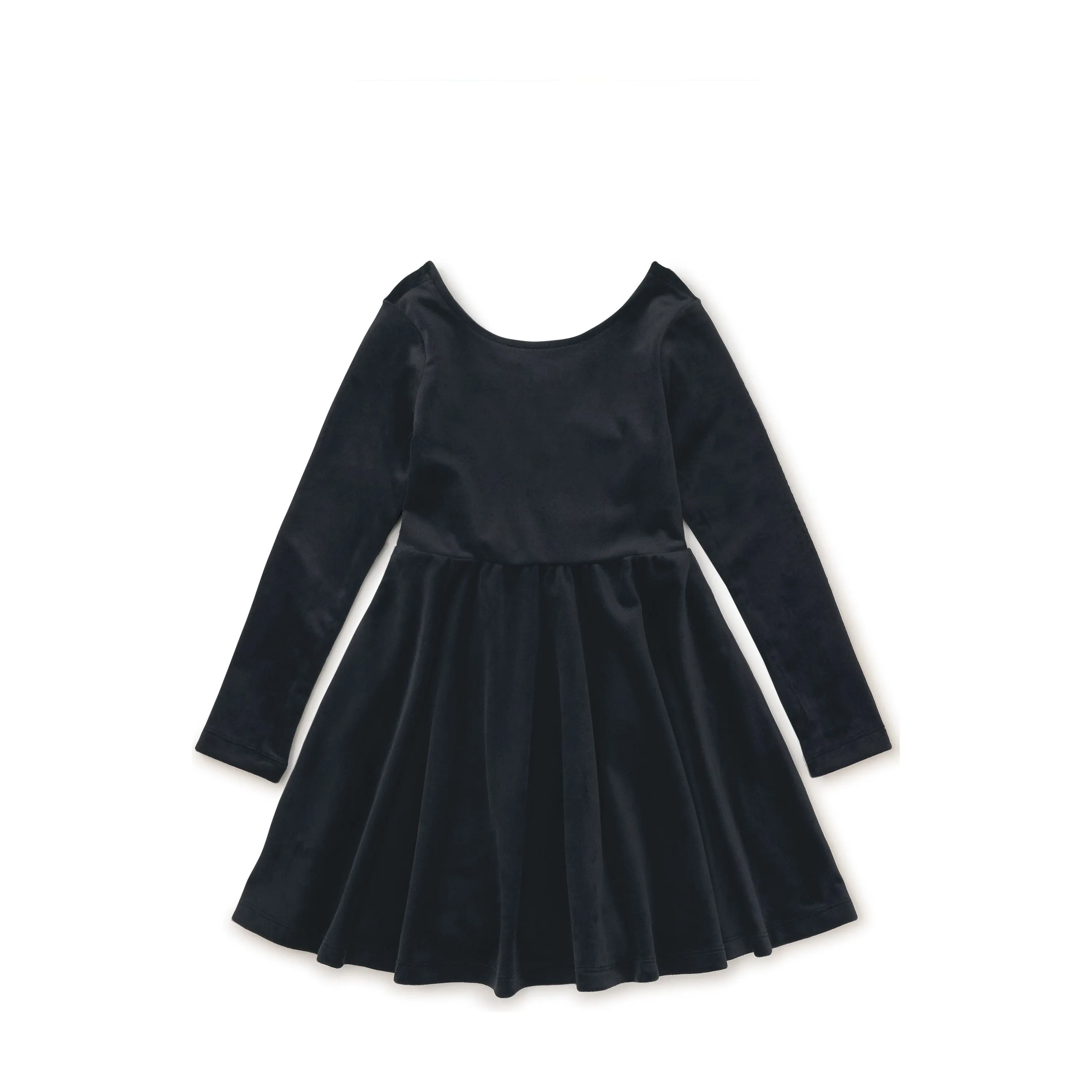Long Sleeve Velour Ballet Dress - Jet Black