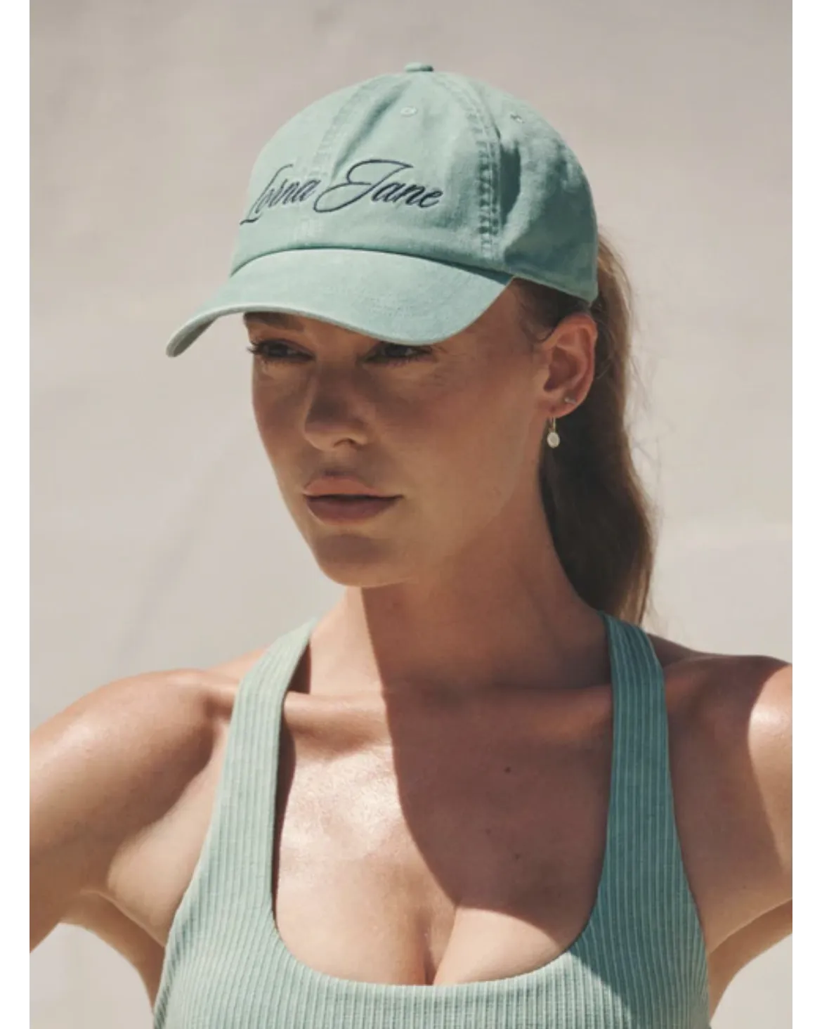 Lorna Jane Heritage Washed Logo Cap - Washed Green Juice